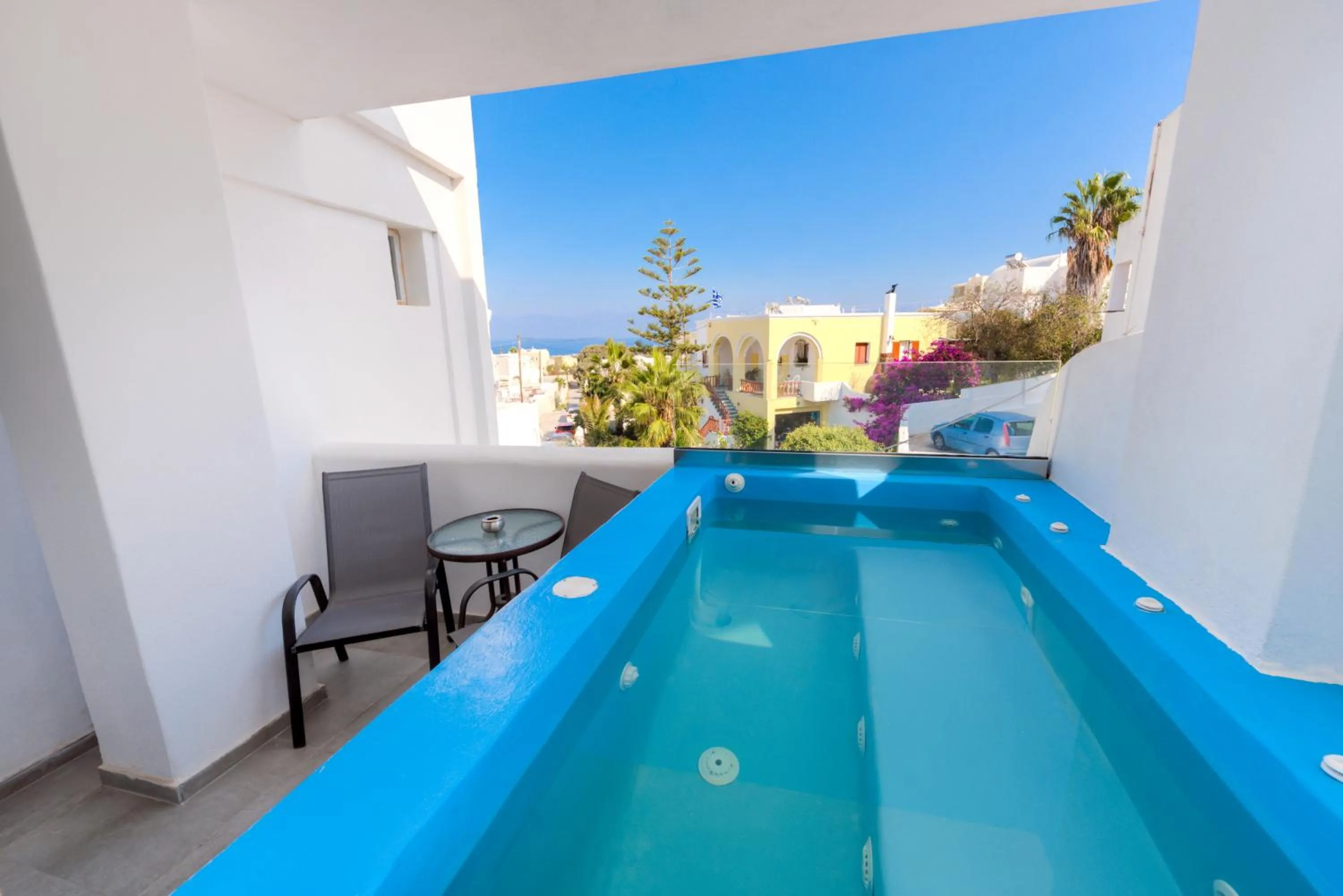 Balcony/Terrace in The Muses of Santorini Private Jacuzzi Suites