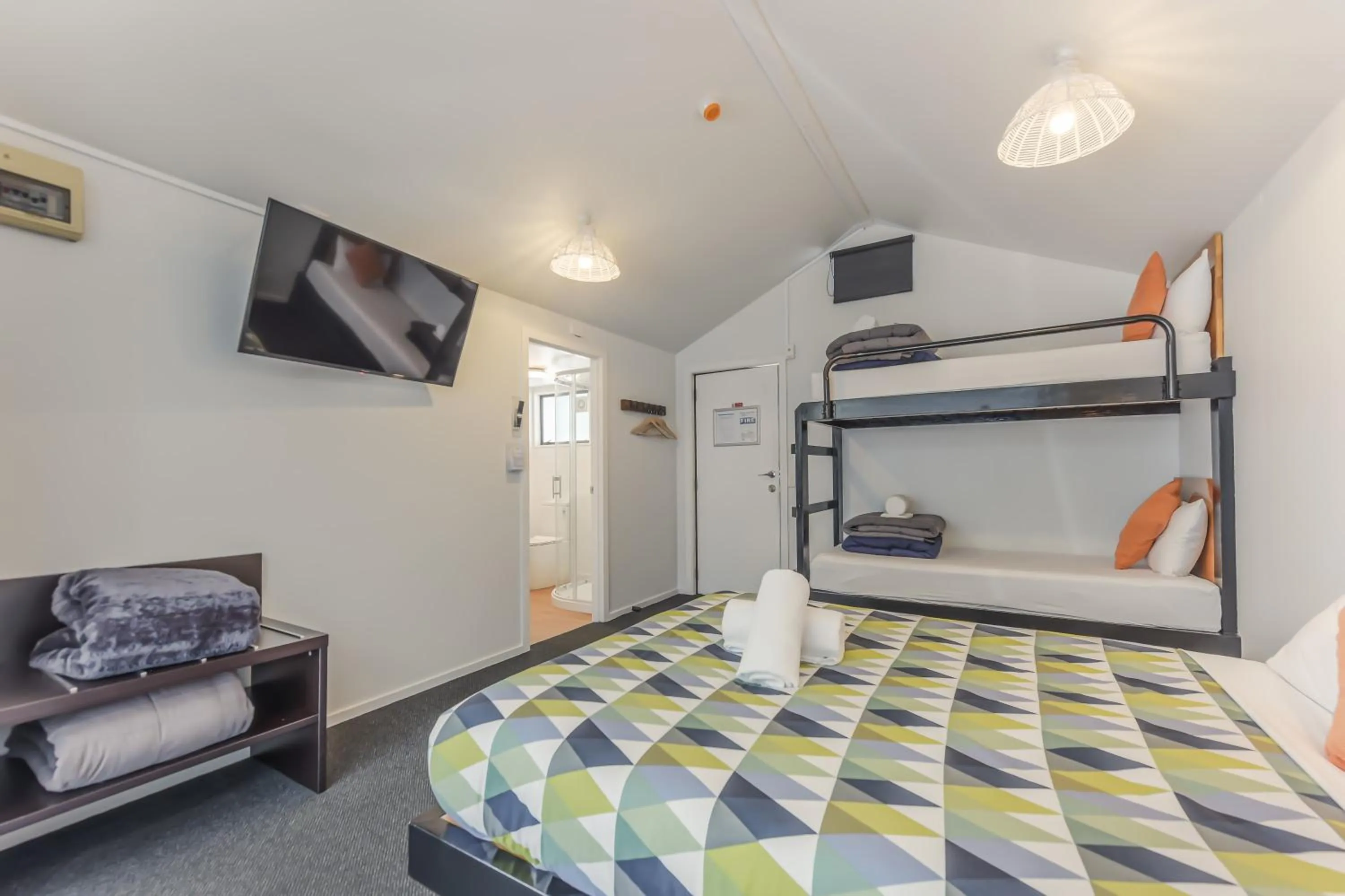 Bed in Kaiteriteri Recreation Reserve Cabins