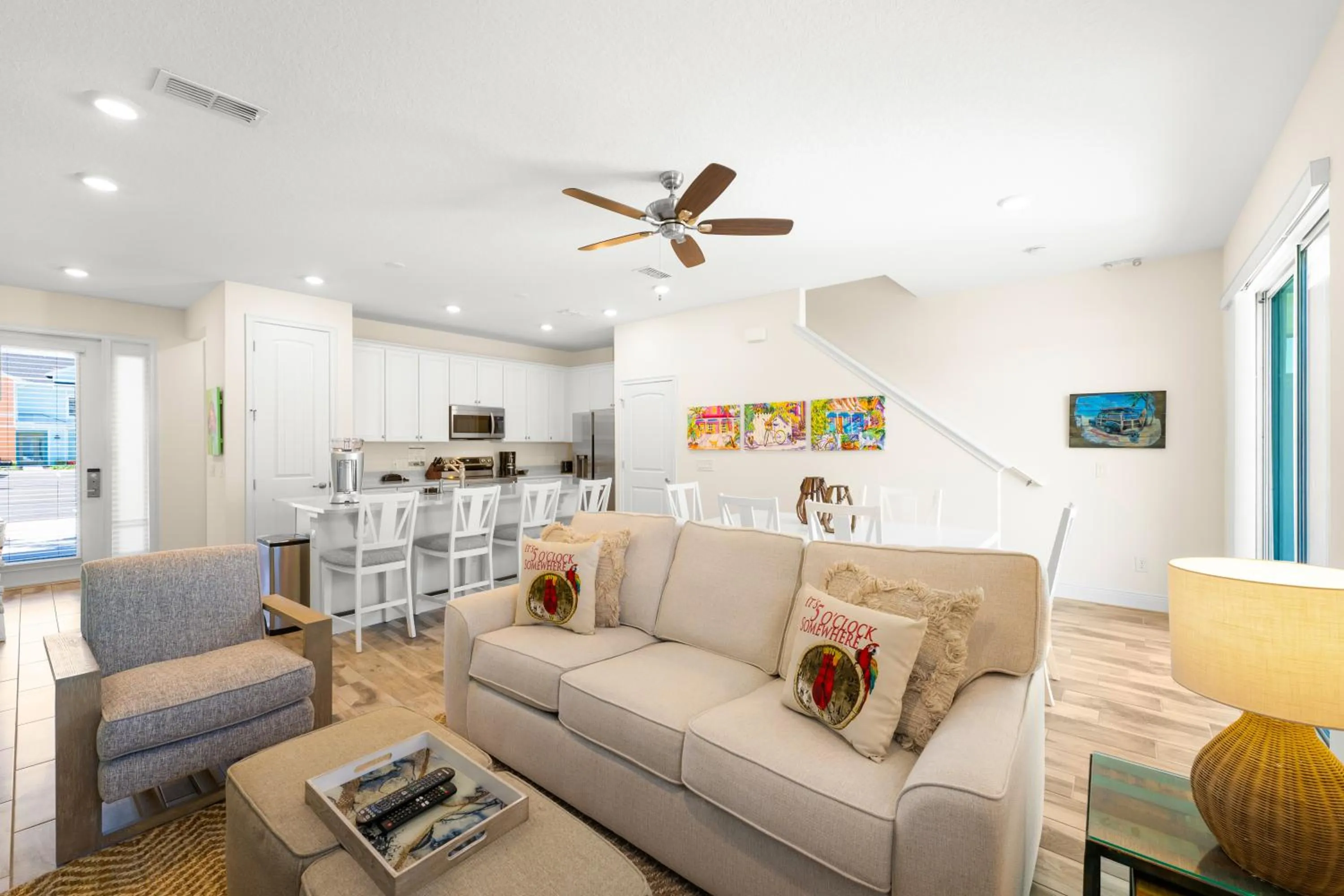 Living room in Margaritaville Cottages Orlando by Rentyl with H2O Waterpark