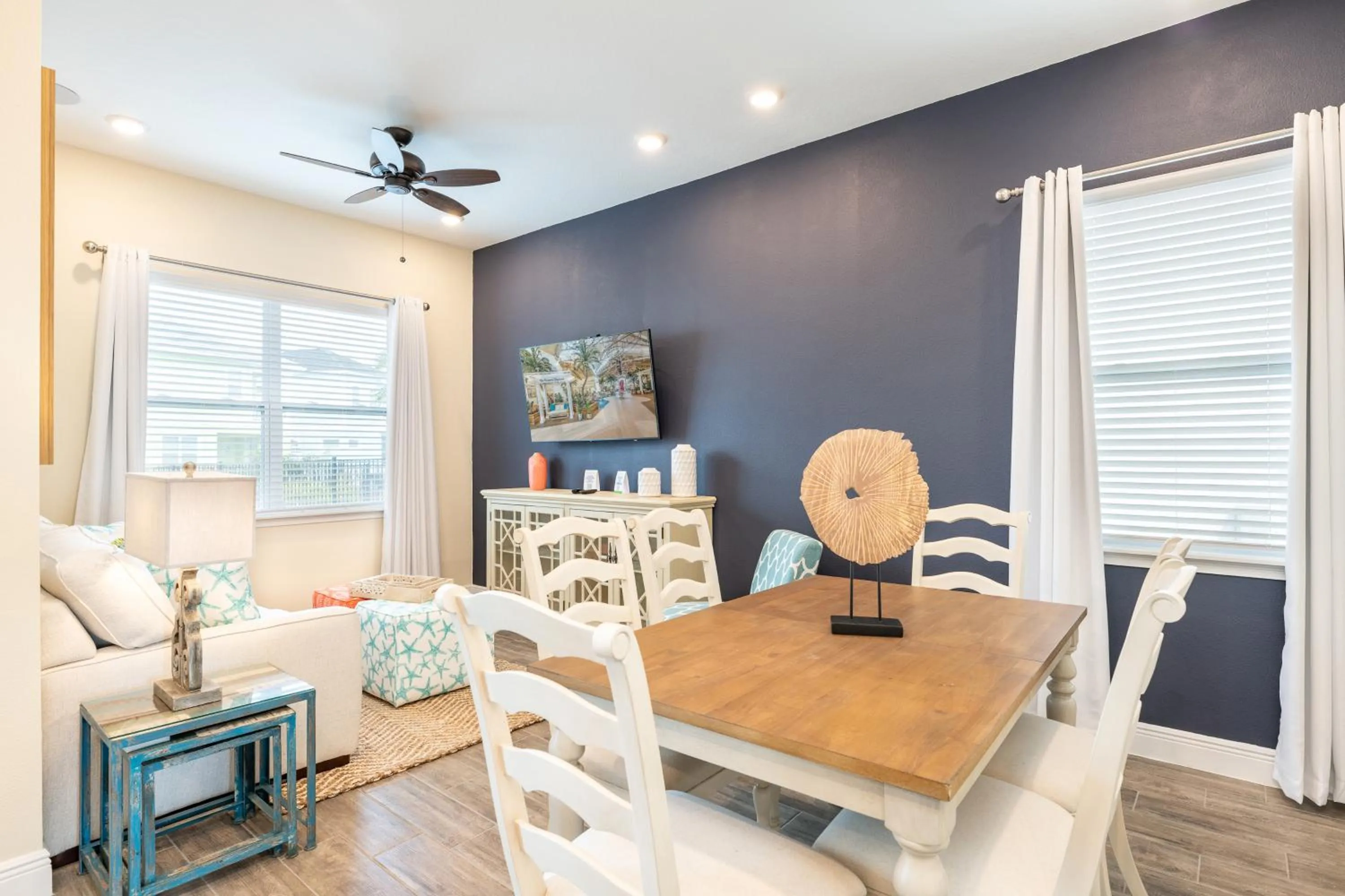 Living room in Margaritaville Cottages Orlando by Rentyl with H2O Waterpark