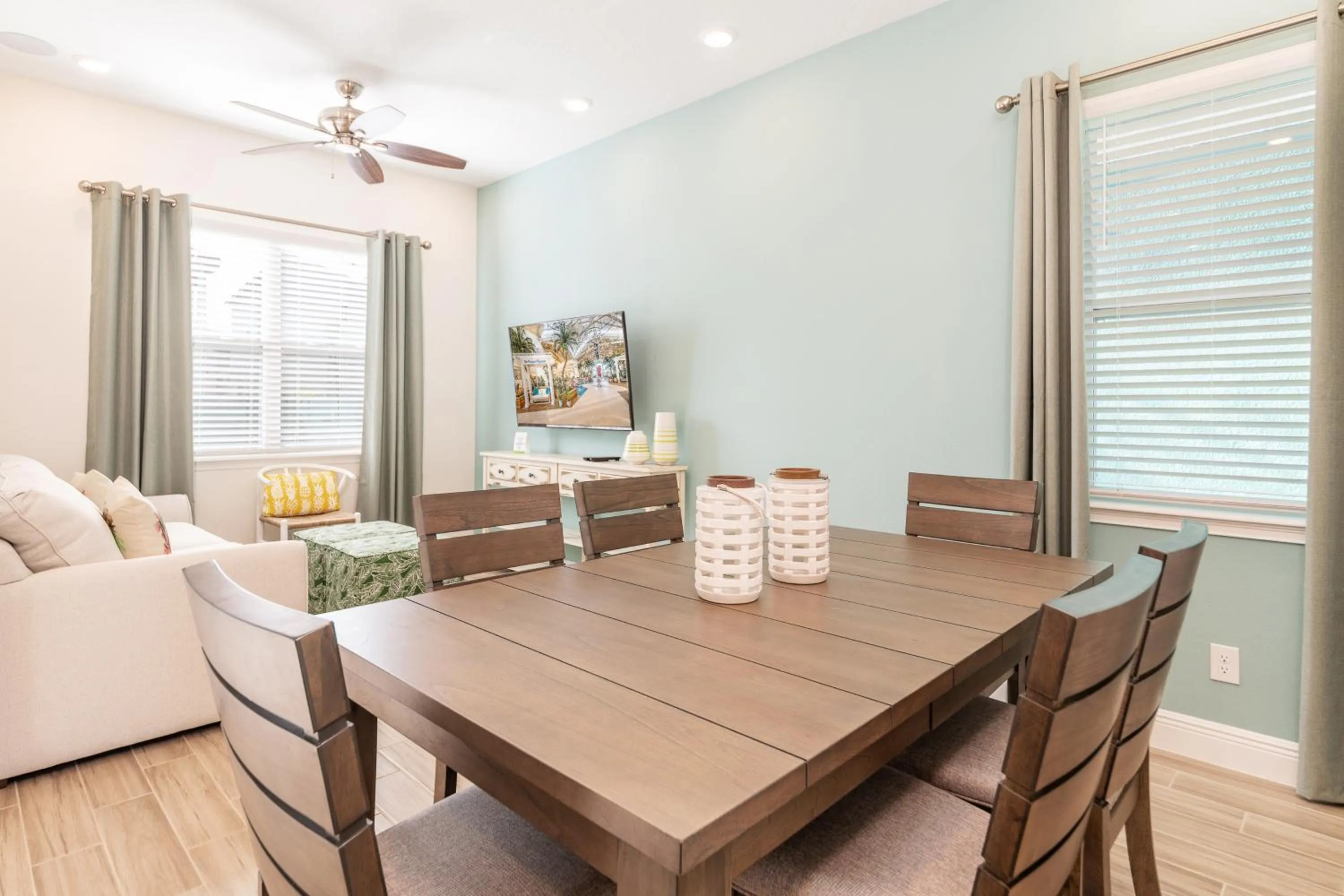 Living room in Margaritaville Cottages Orlando by Rentyl with H2O Waterpark