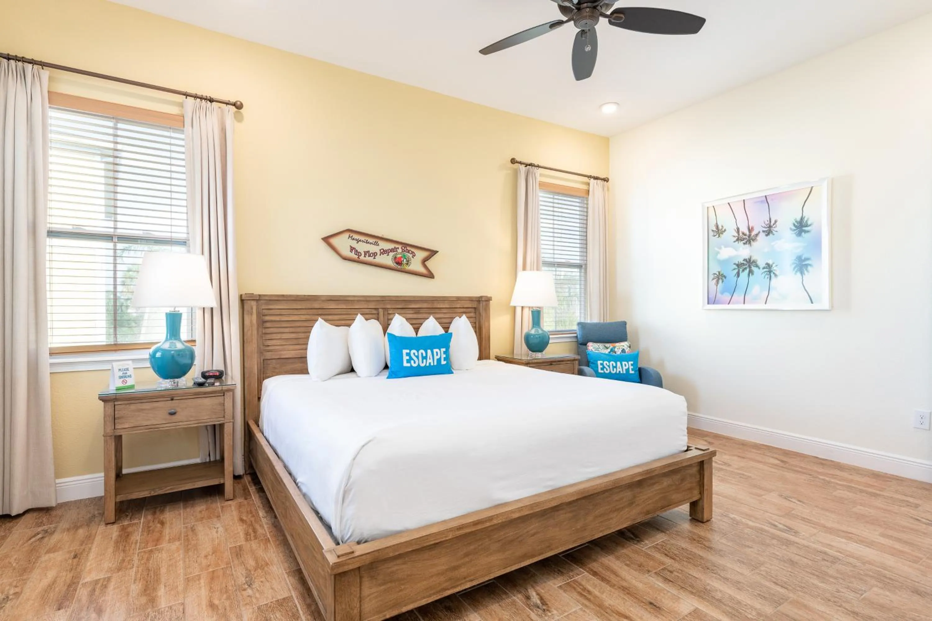 Bedroom, Bed in Margaritaville Cottages Orlando by Rentyl with H2O Waterpark