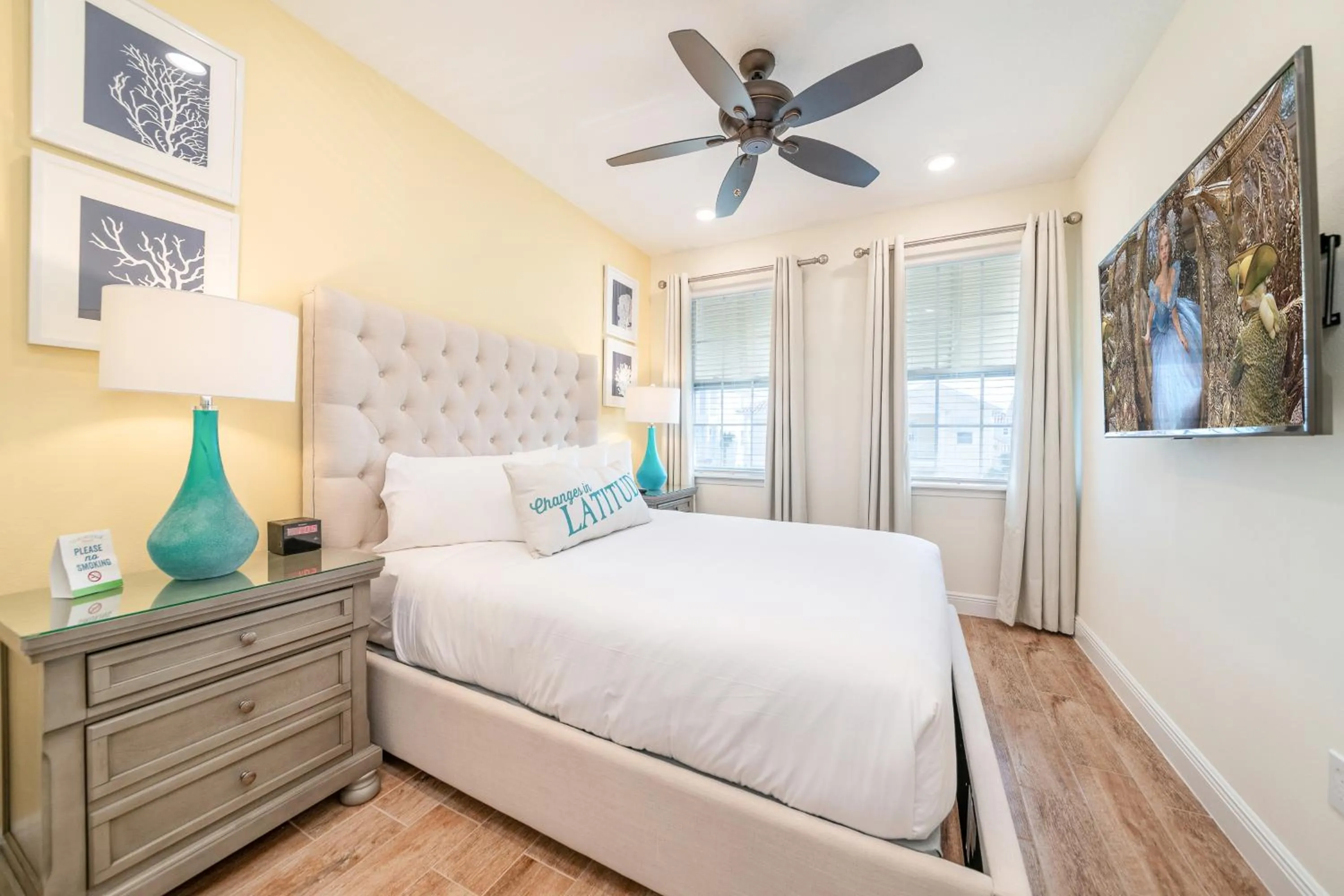 Bedroom, Bed in Margaritaville Cottages Orlando by Rentyl with H2O Waterpark