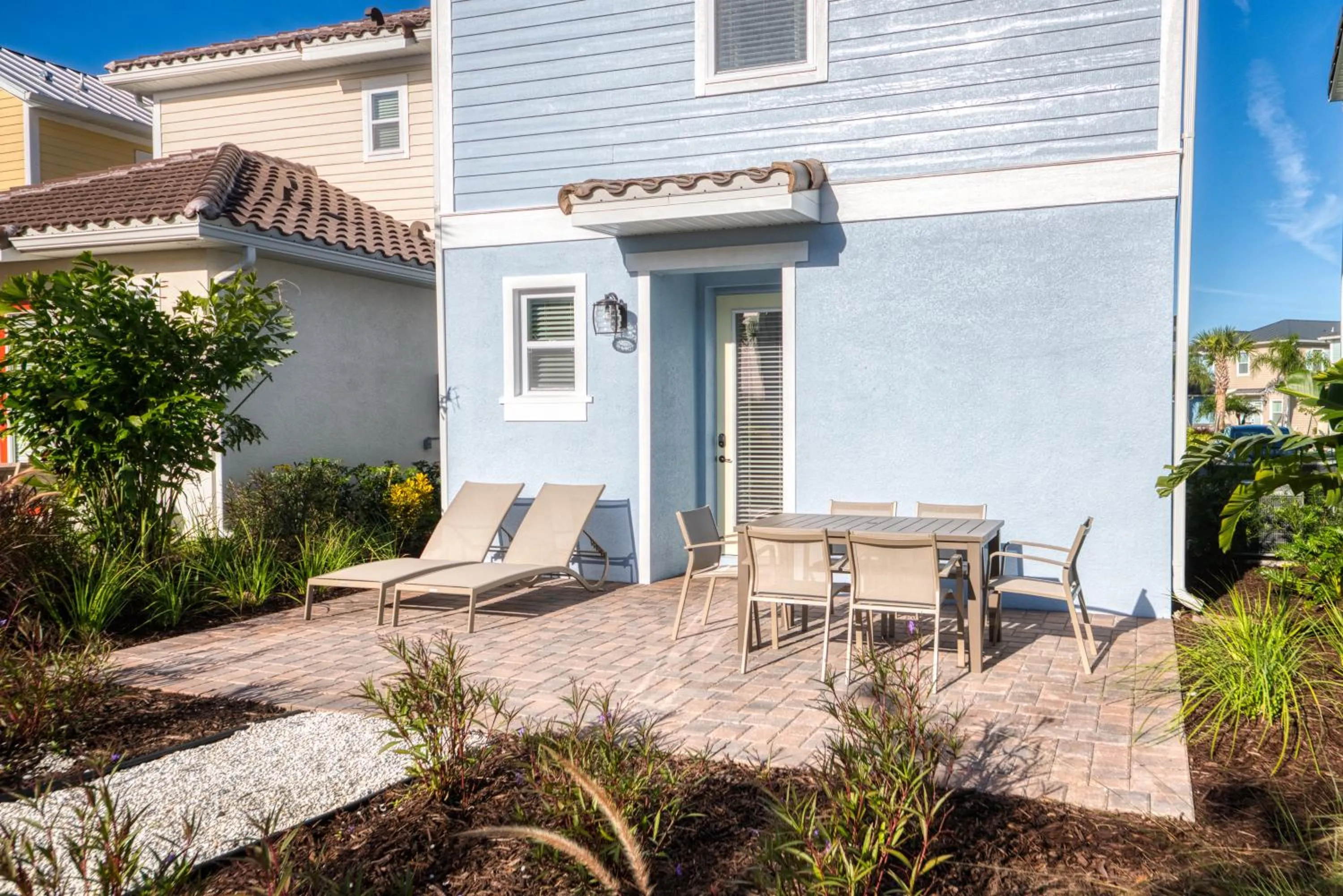 Patio in Margaritaville Cottages Orlando by Rentyl with H2O Waterpark