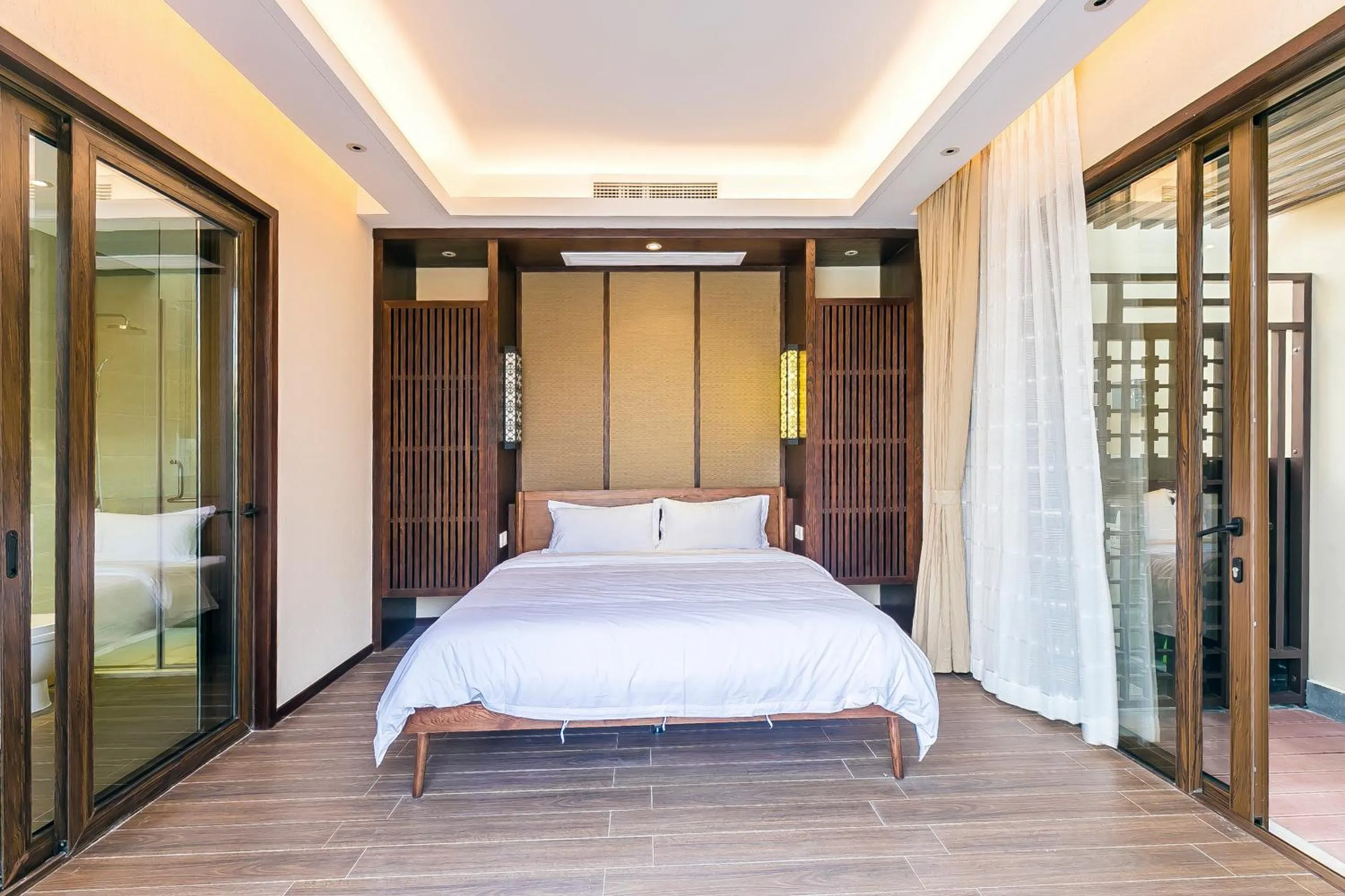 Bathroom, Bed in Sanya Haitang Bay Mushe Villa