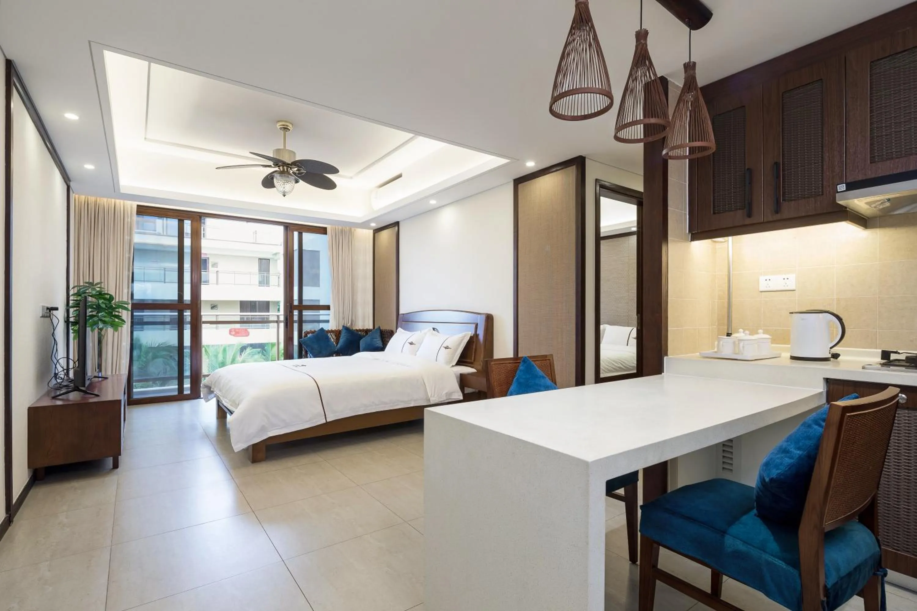 Bed in Sanya Haitang Bay Mushe Villa