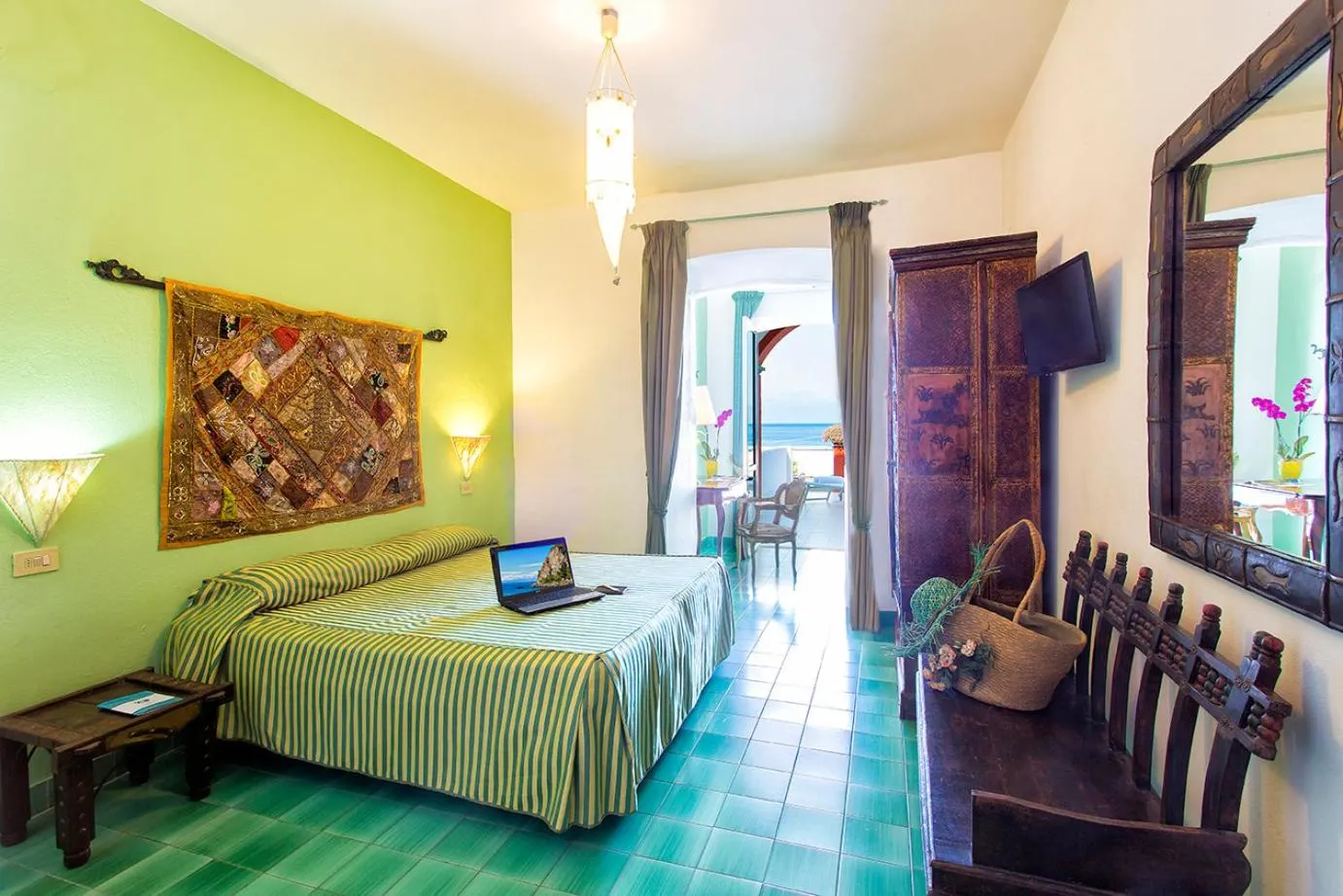 Bedroom, Bed in Hotel La Scogliera