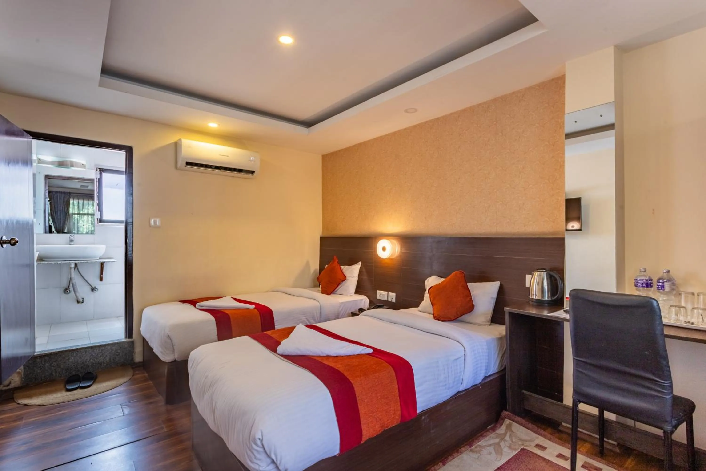 Bed in Hotel Sapana Garden Thamel