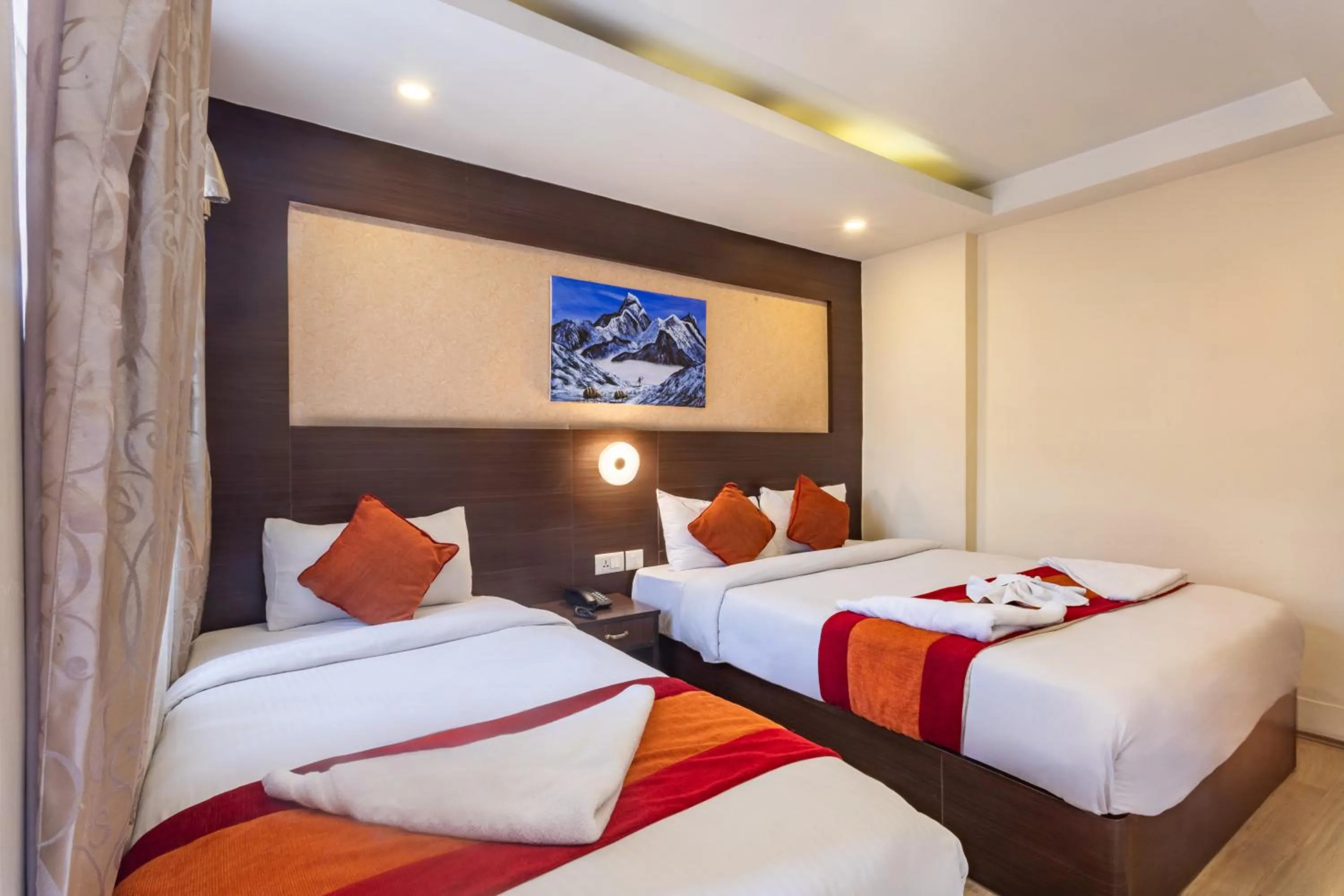 Bed in Hotel Sapana Garden Thamel