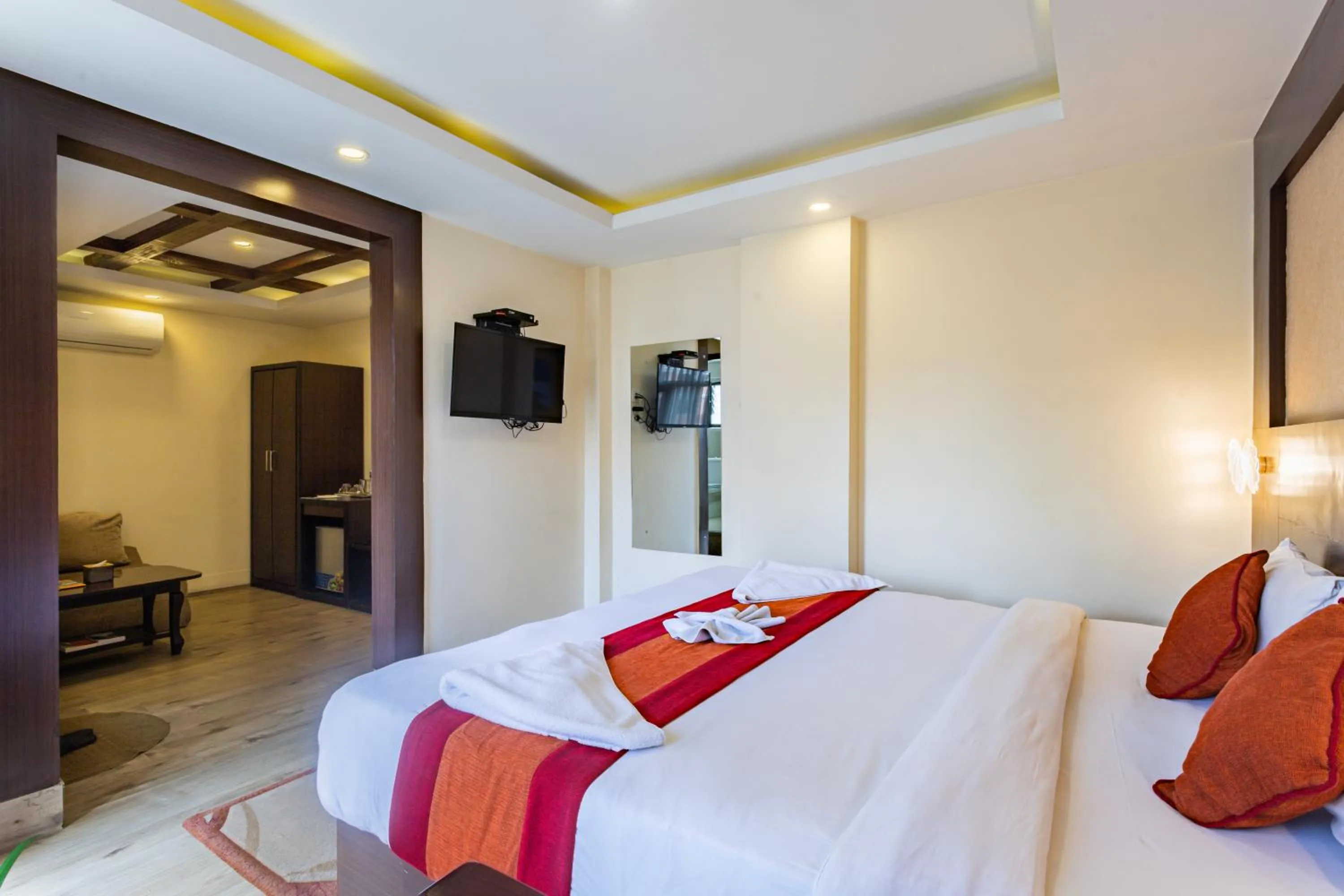 Bed in Hotel Sapana Garden Thamel