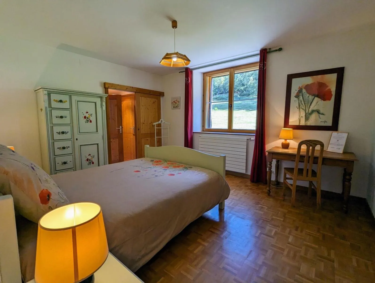 View (from property/room), Bed in Chambre d'hôtes Kieffer Le Grand Bienfaisy