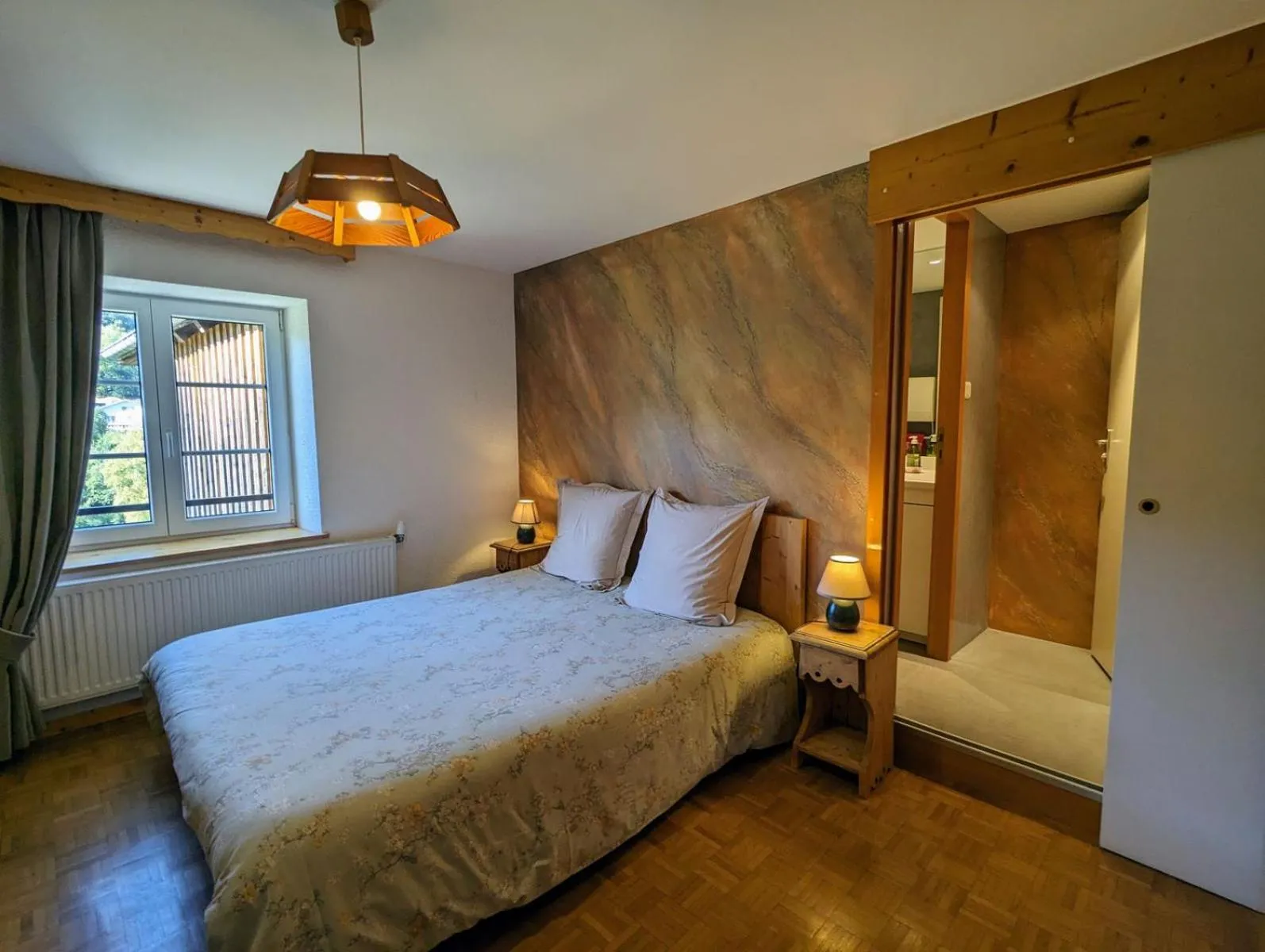 View (from property/room), Bed in Chambre d'hôtes Kieffer Le Grand Bienfaisy