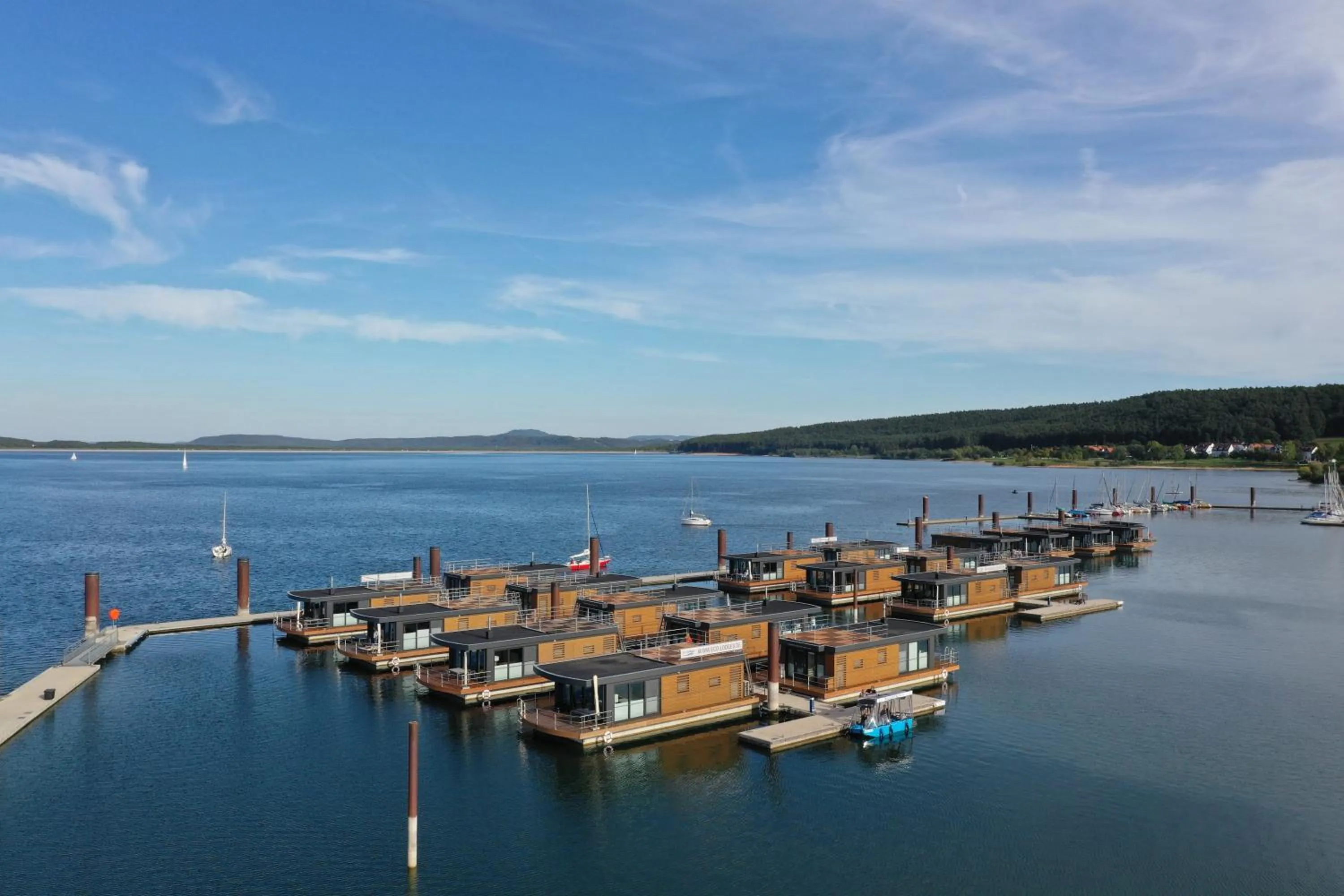 Bird's eye view in Floating Village Brombachsee