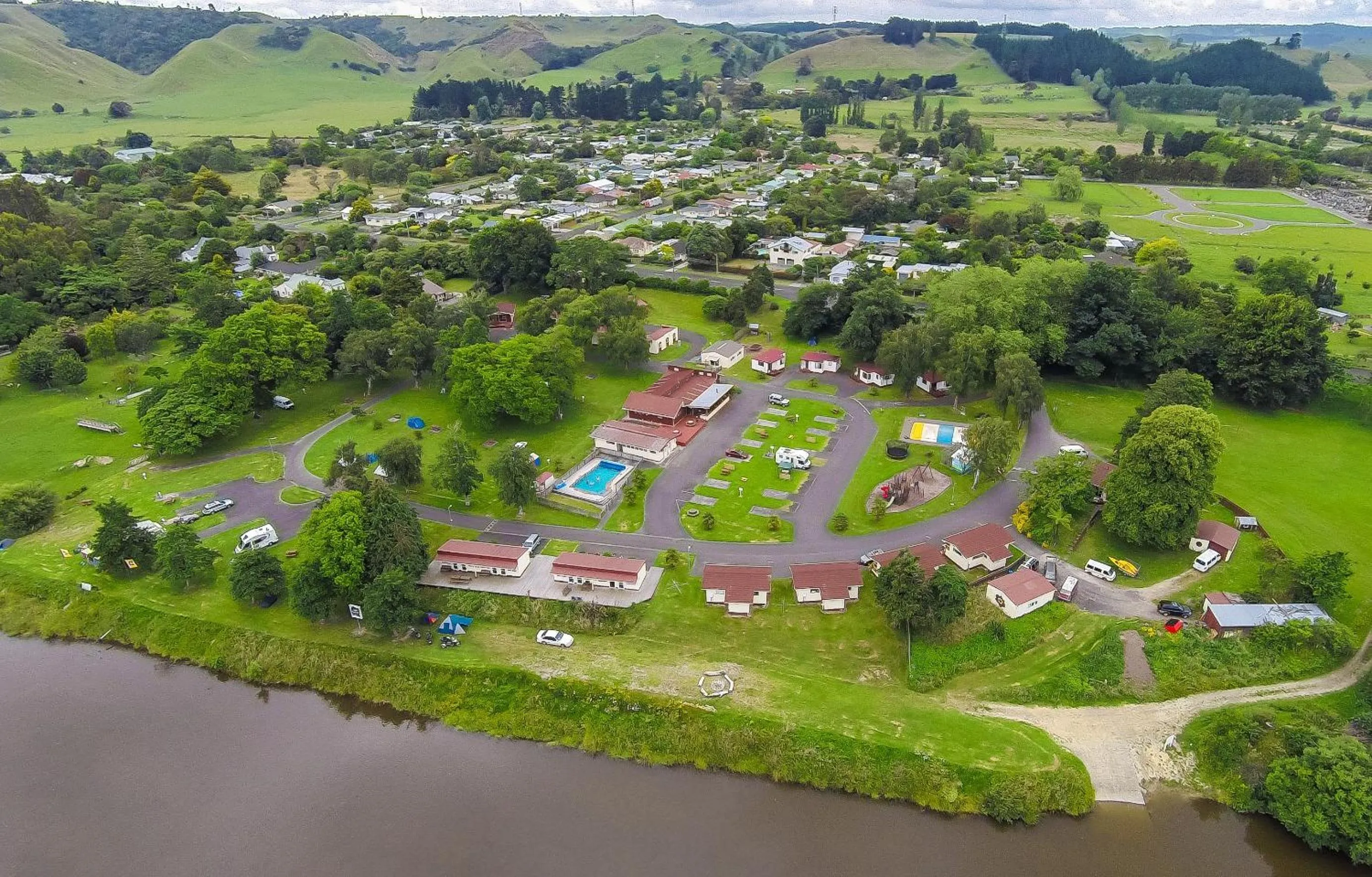 Bird's eye view in Whanganui River Top 10 Holiday Park