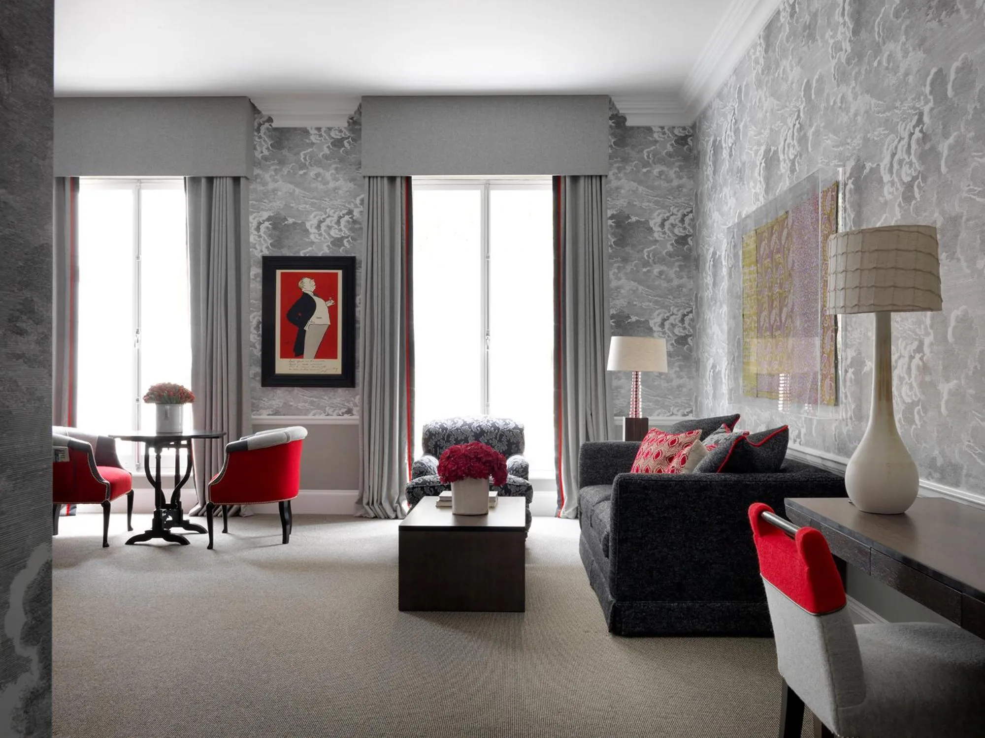 Living room in Haymarket Hotel, Firmdale Hotels