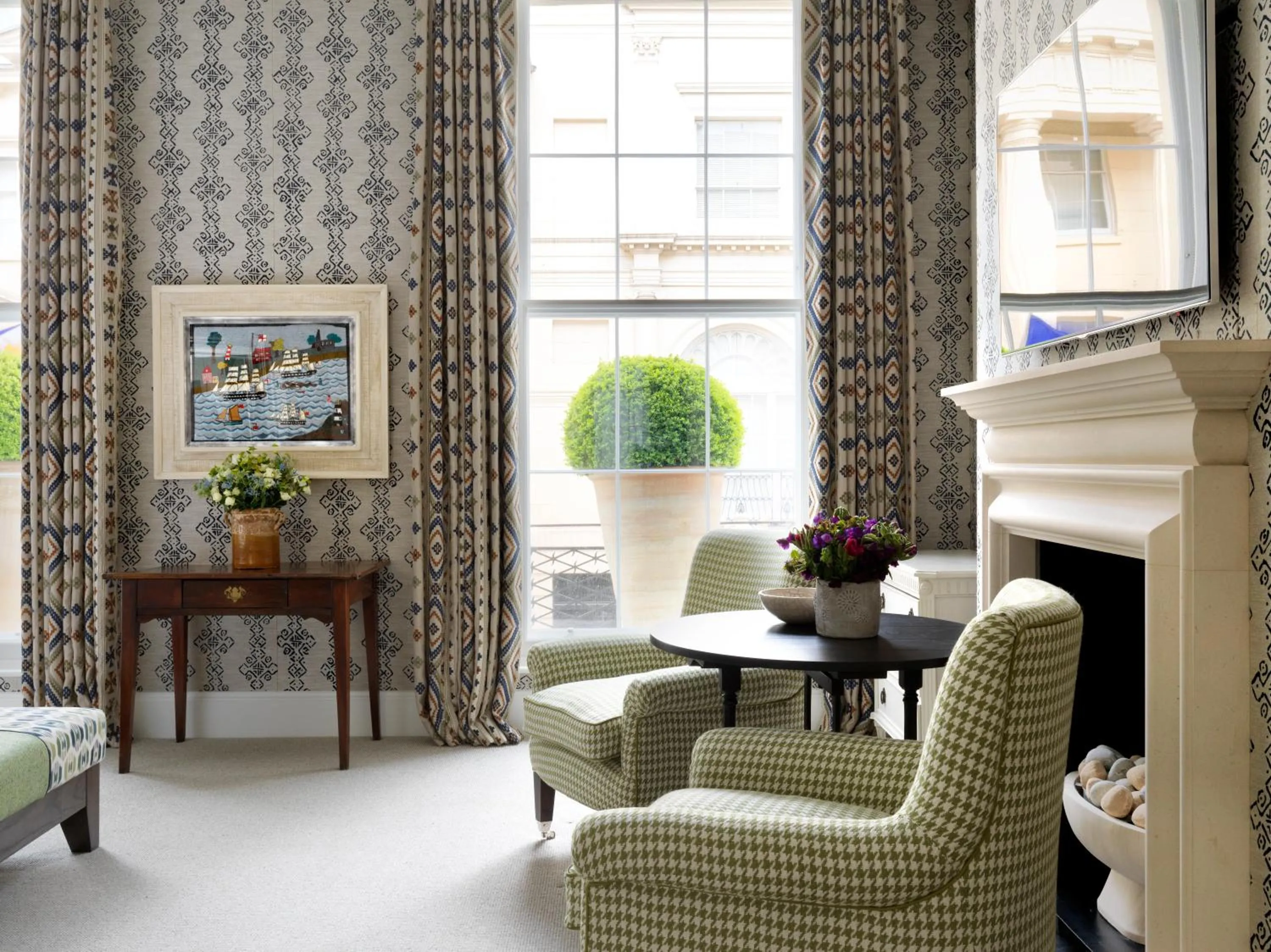Seating area in Haymarket Hotel, Firmdale Hotels