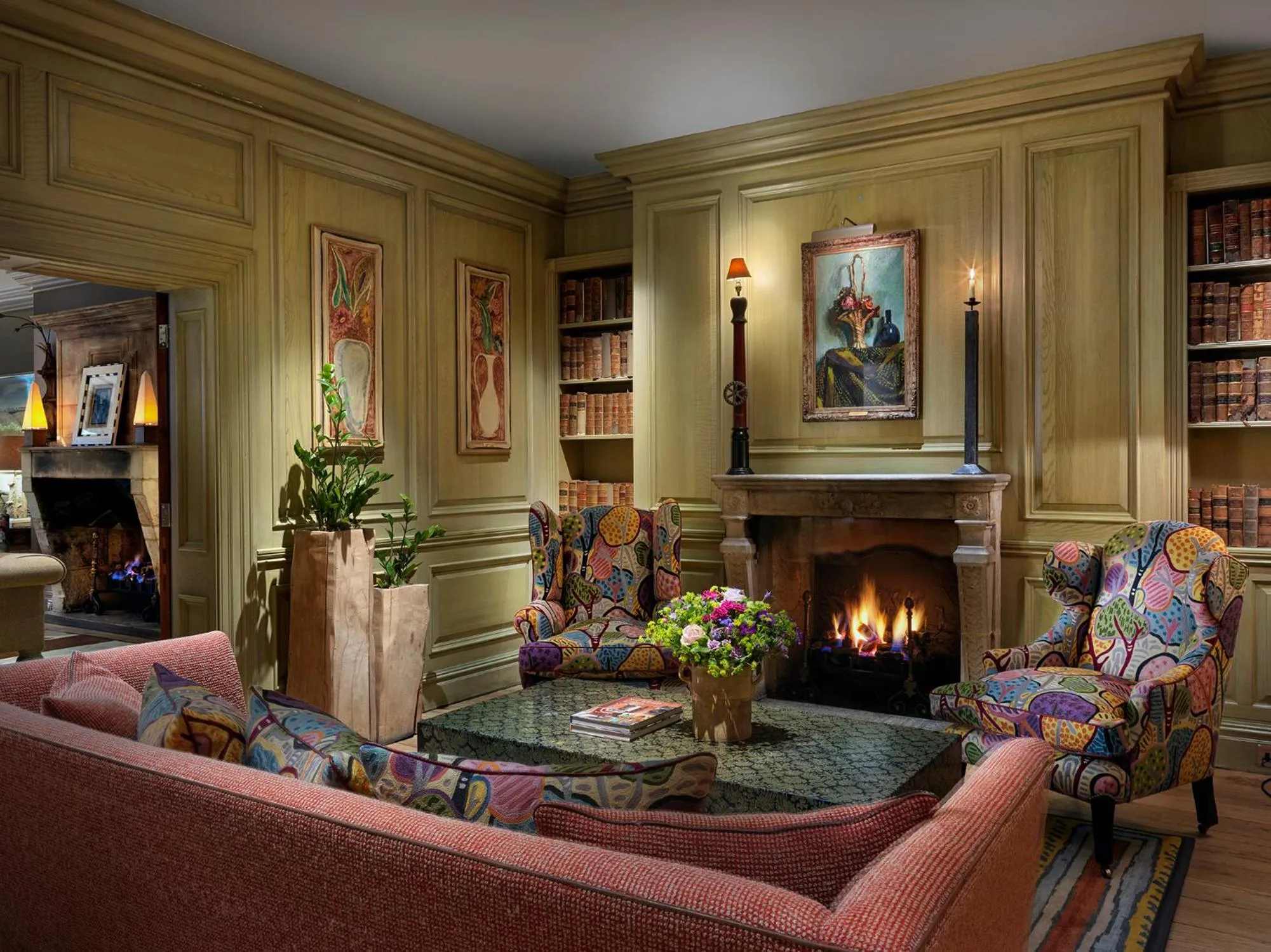 Library in Charlotte Street Hotel, Firmdale Hotels