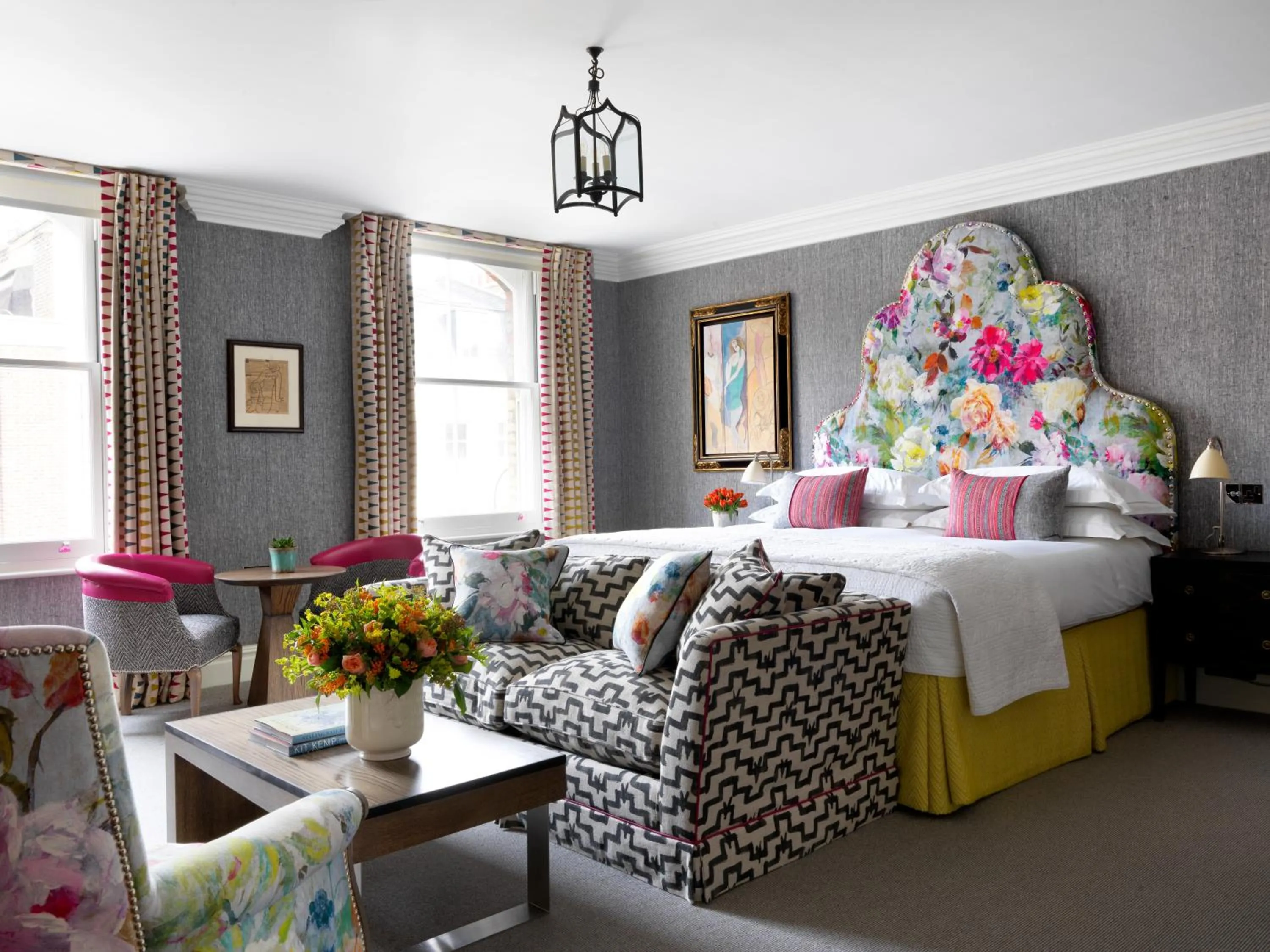 Bedroom, Bed in Charlotte Street Hotel, Firmdale Hotels