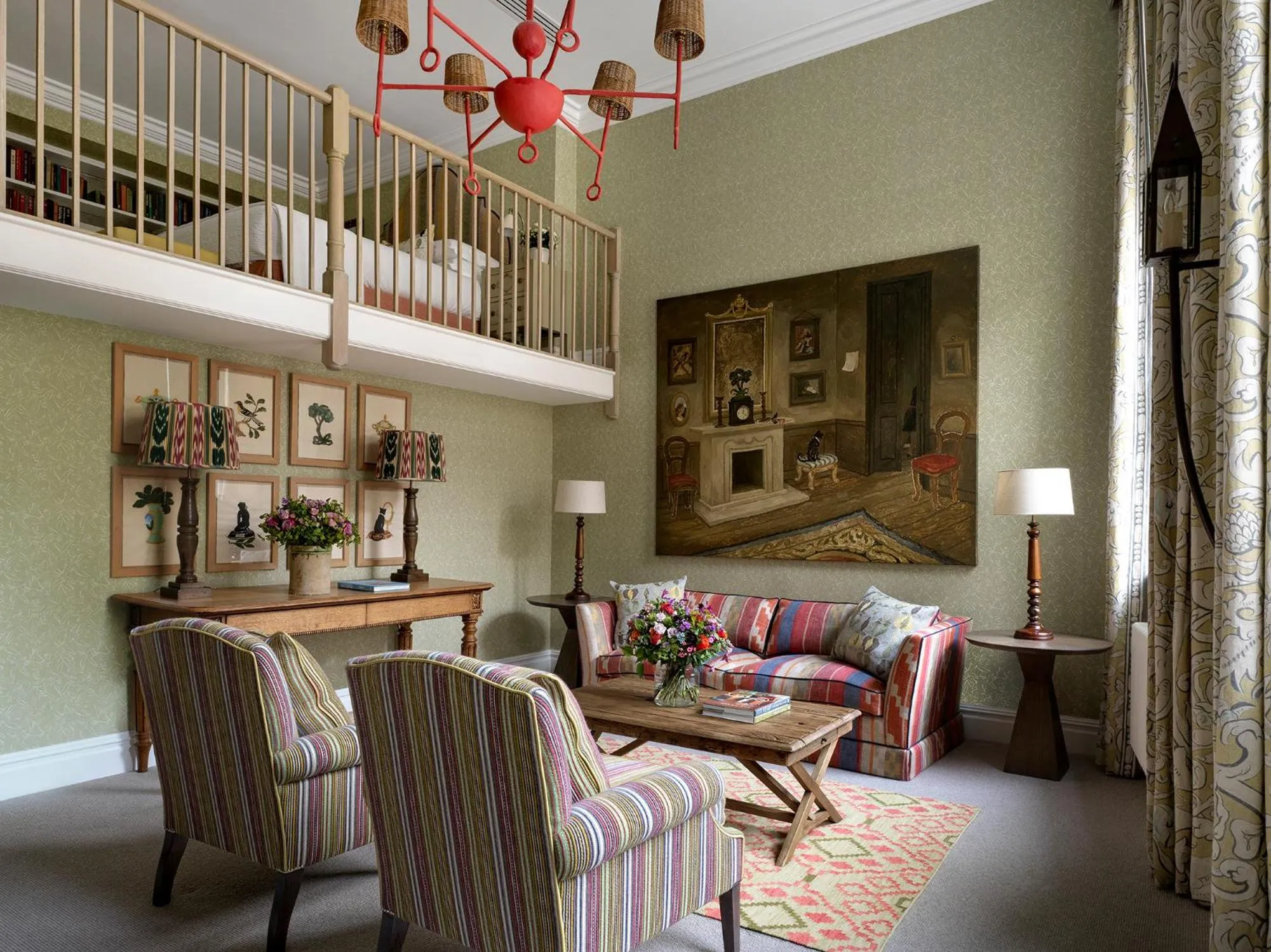 Living room in Charlotte Street Hotel, Firmdale Hotels