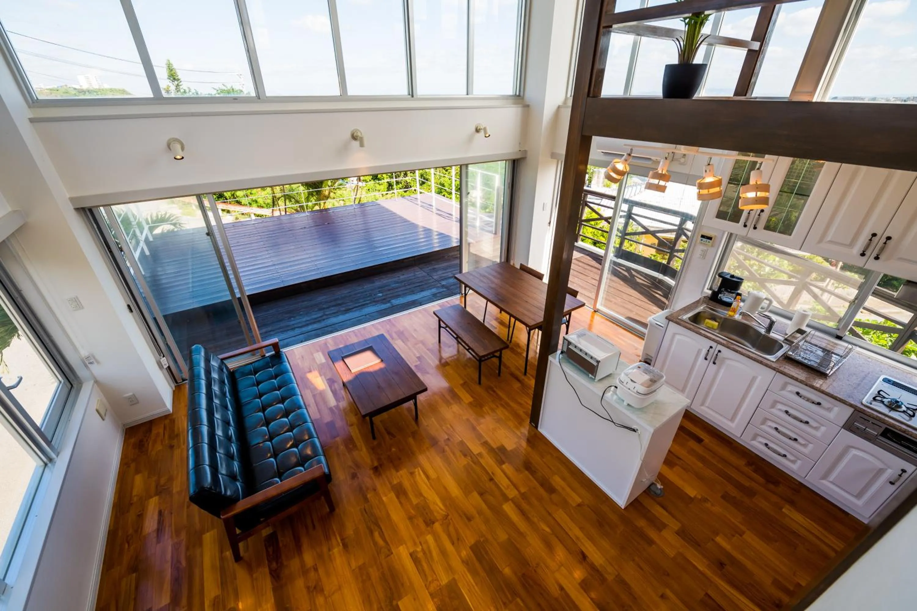 Living room in E-horizon Resort Condominium Yomitan