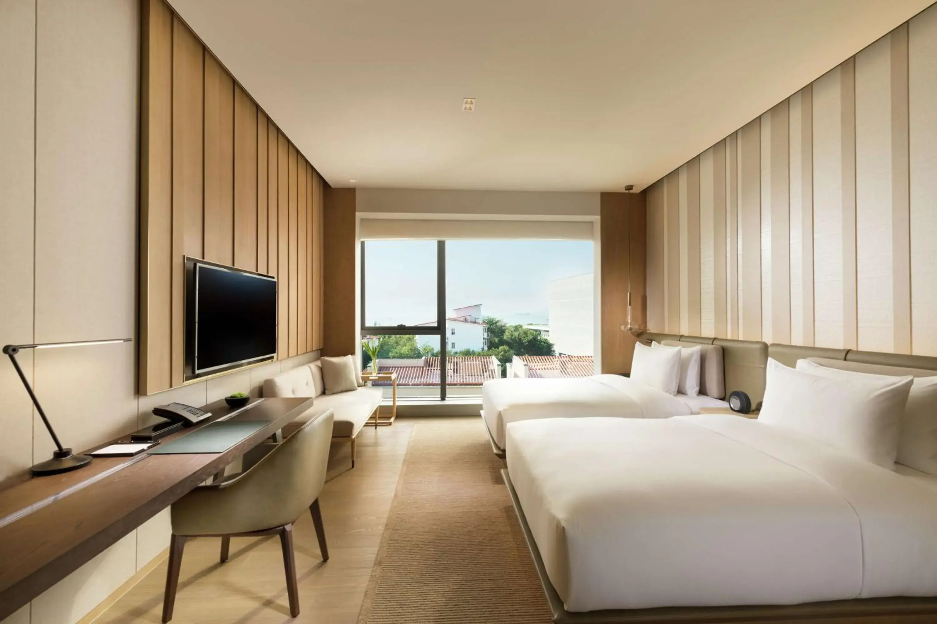 Deluxe Twin Room with Sea View in Joyze Hotel Xiamen, Curio Collection By Hilton Deluxe Twin Room with Sea View in Joyze Hotel Xiamen, Curio Collection By Hilton