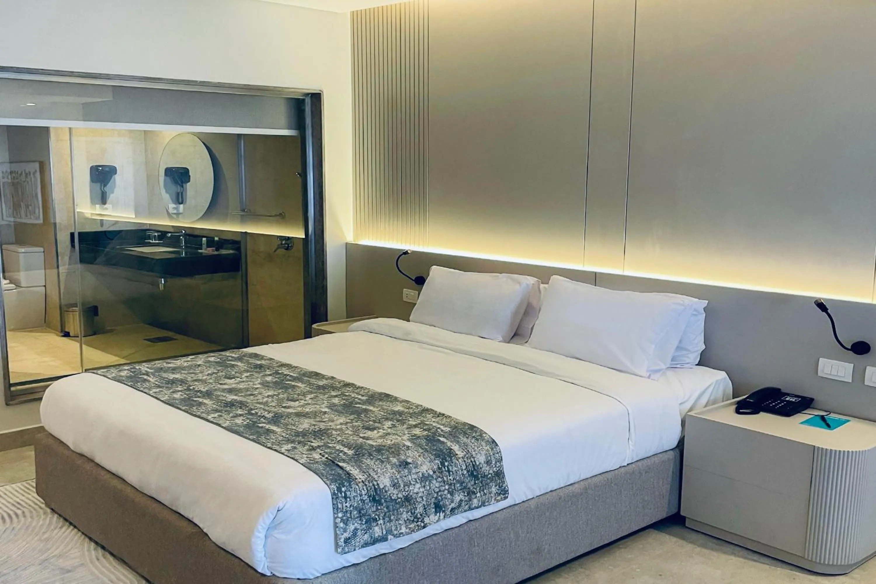 Bathroom, Bed in V Hotel Sharm El Shiekh