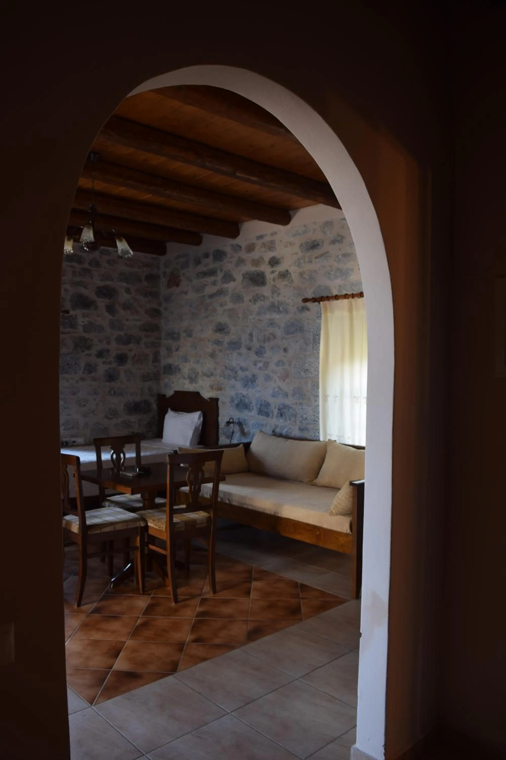 Bed in Vasilios Apartments Hotel