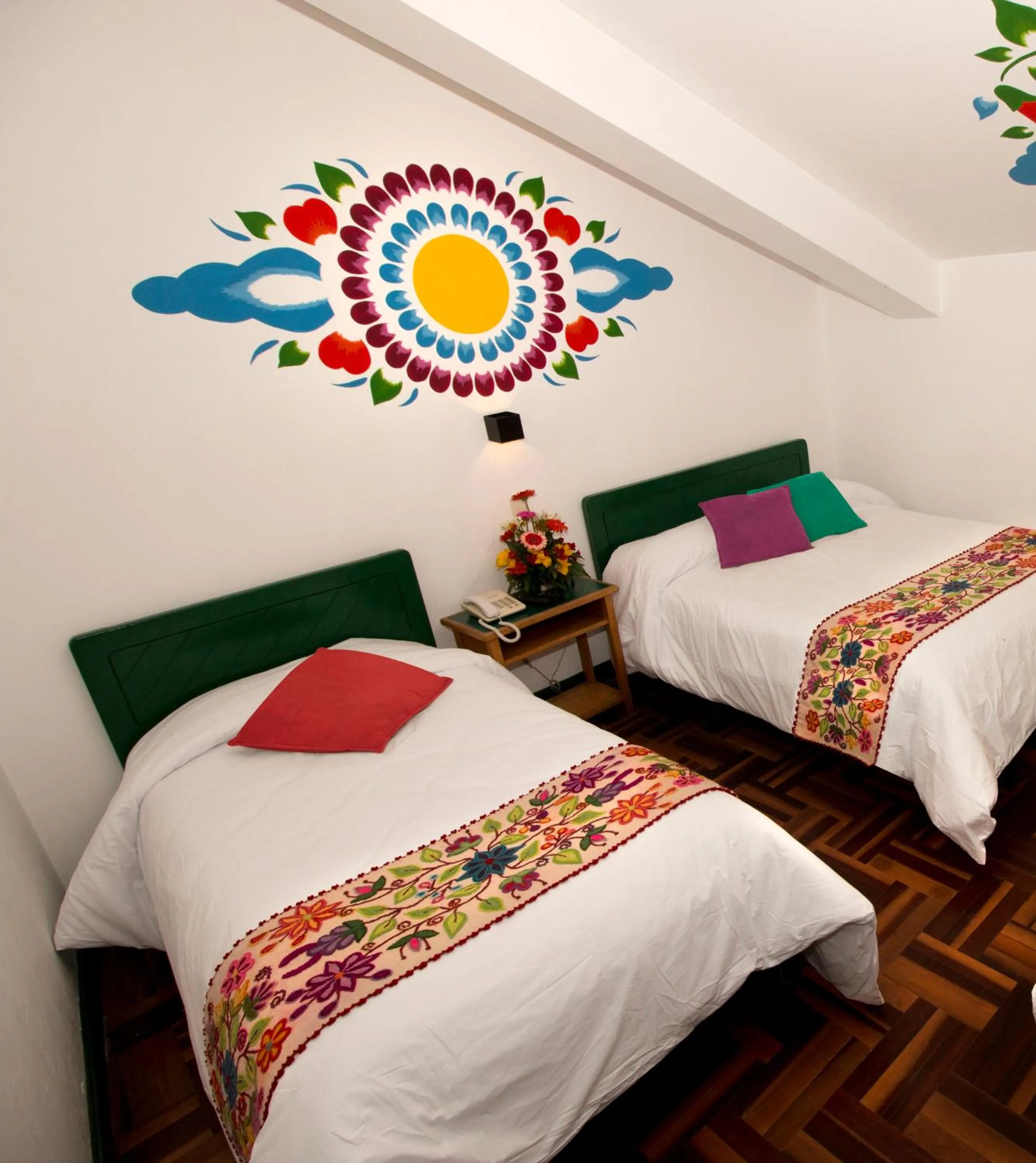 Landmark view, Bed in Cusco Plaza Nazarenas