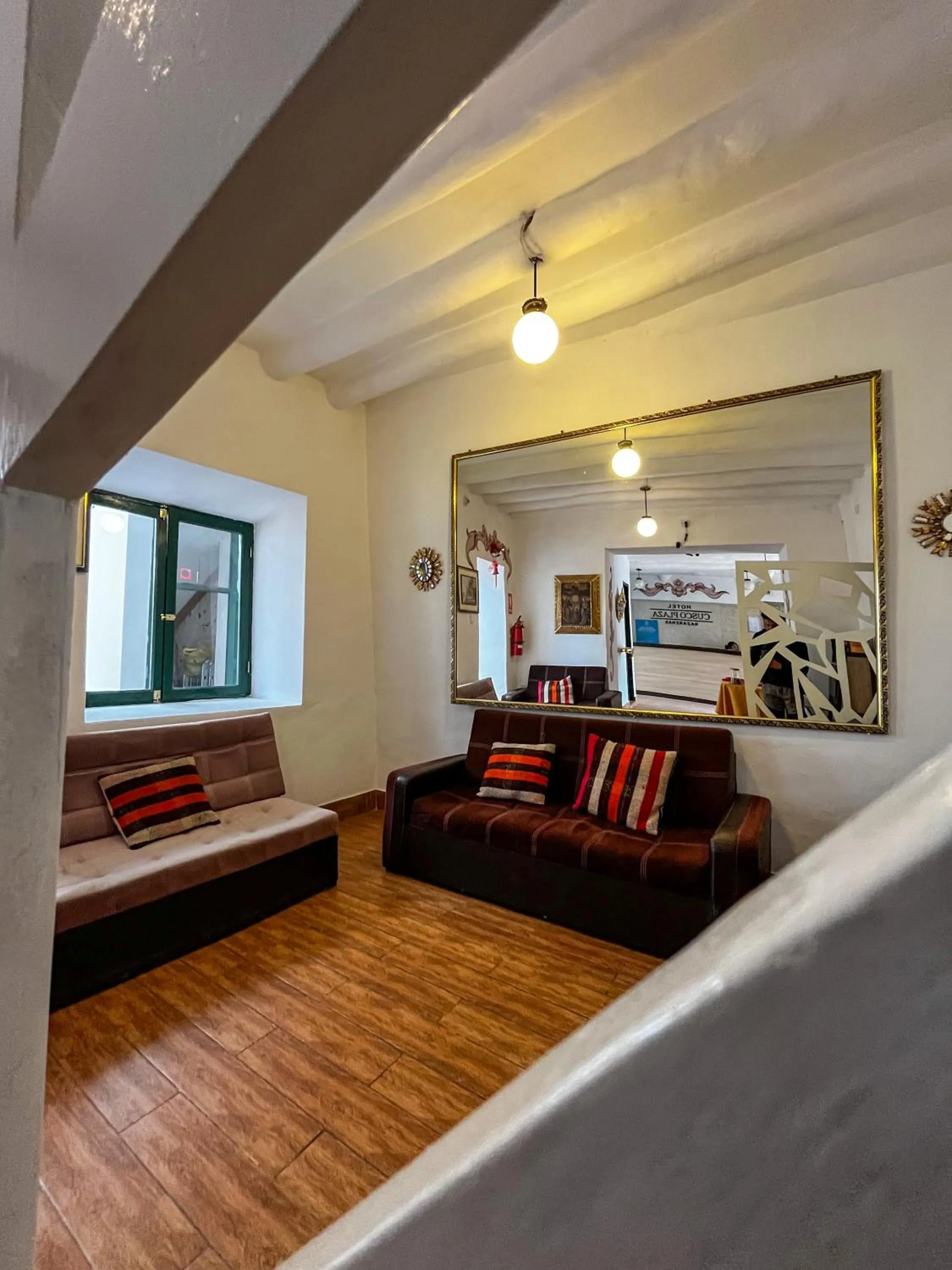 Seating area in Cusco Plaza Nazarenas