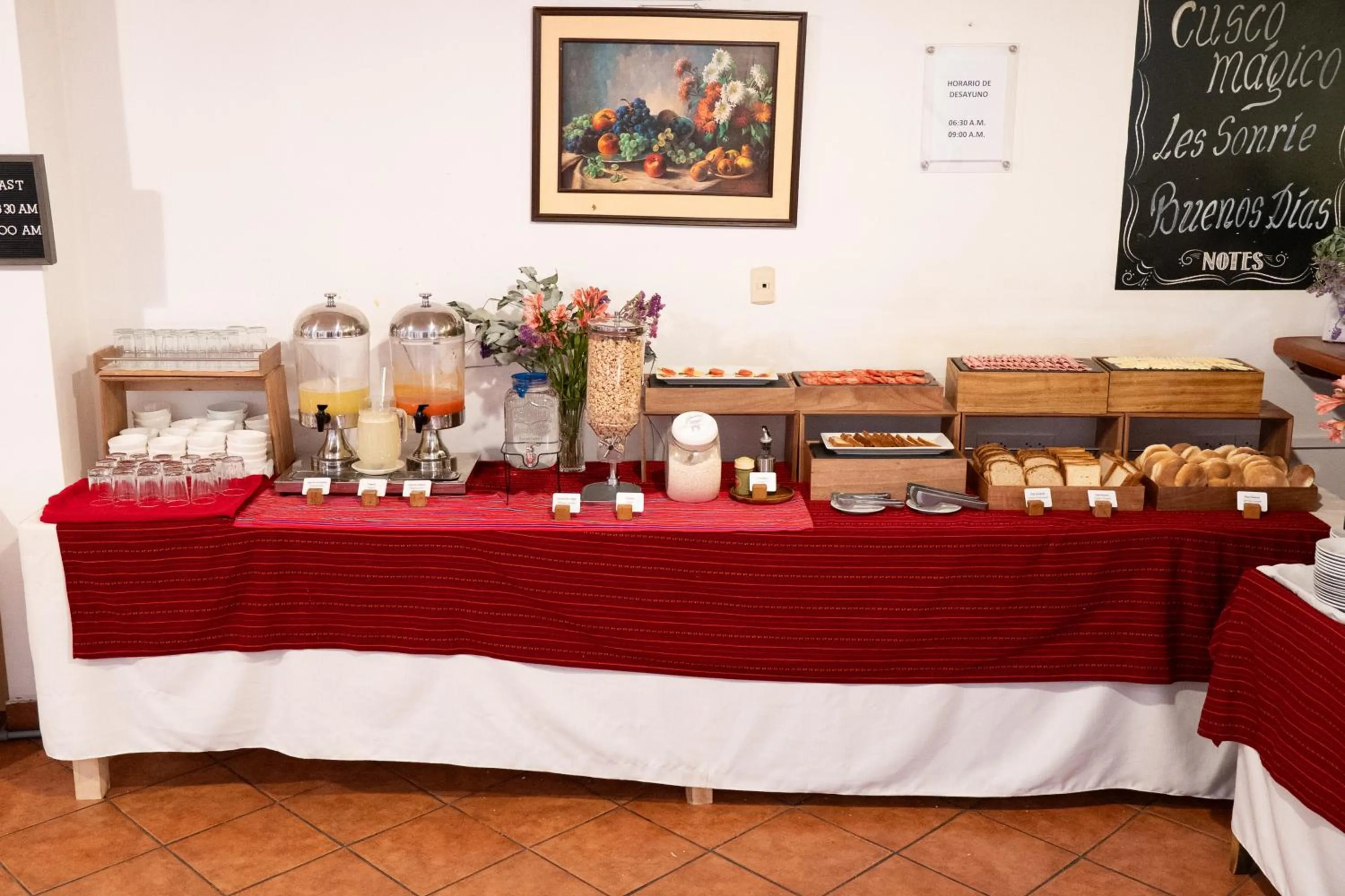 Buffet breakfast in Hotel Cusco Plaza Saphi