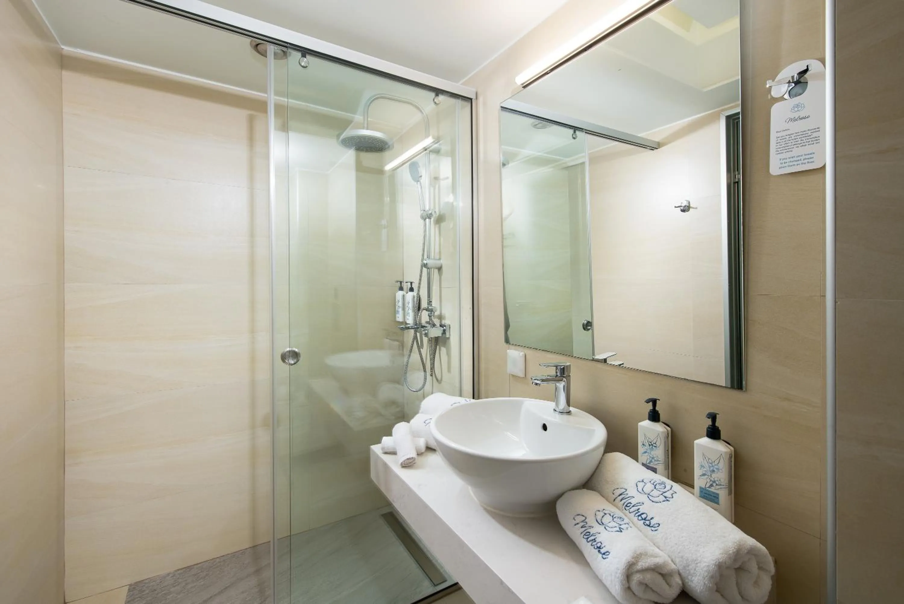 Shower in Melrose Rethymno by Mage Hotels
