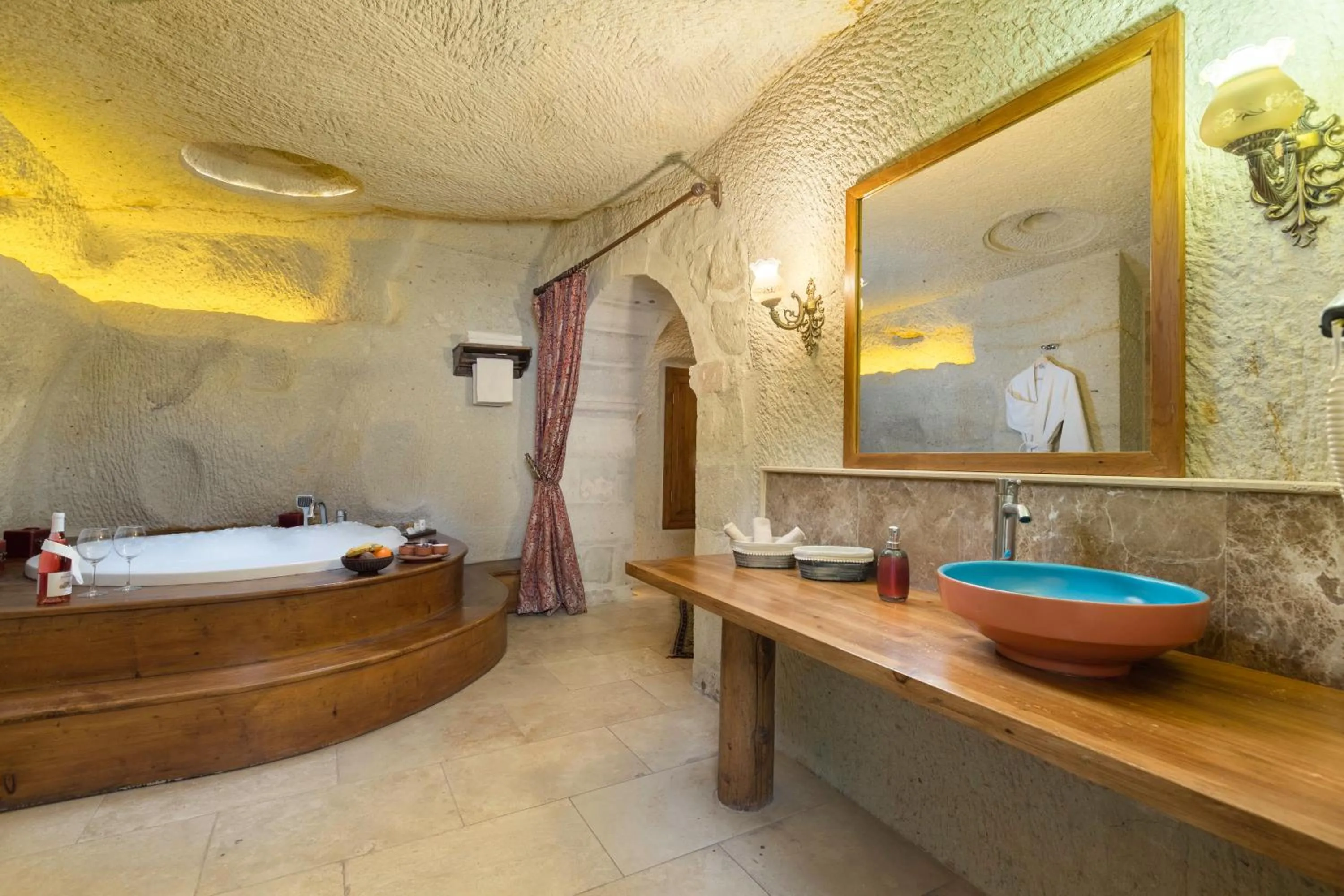 Toilet, Bed in Doors Of Cappadocia Special Cave Hotel