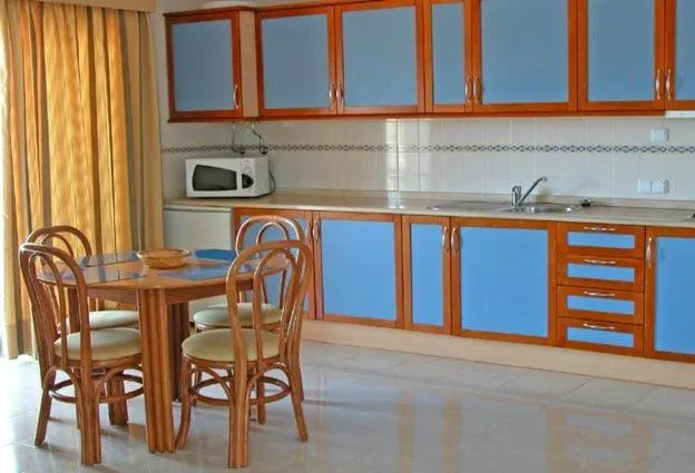Kitchen or kitchenette in Aparthotel Calema Avenida Jardim