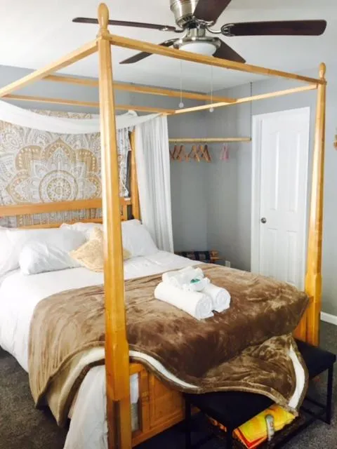 Bed in Boho Chic Beach Suite