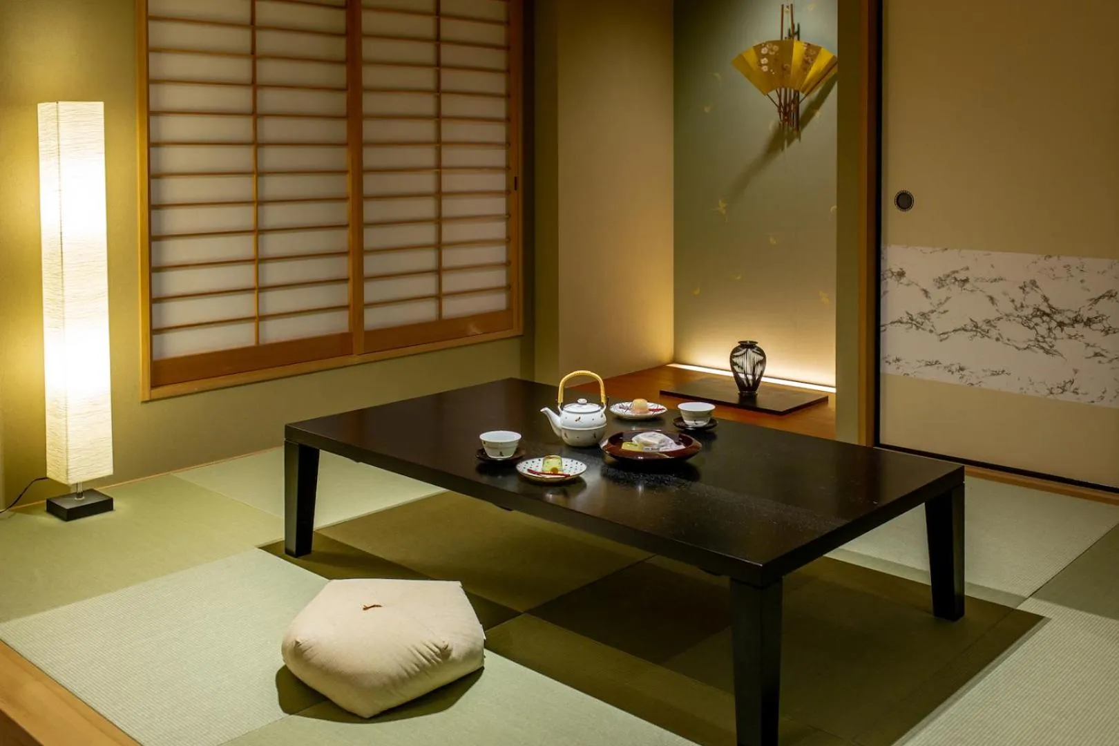 Seating area in Hauza Kyoto Gojo Karasuma