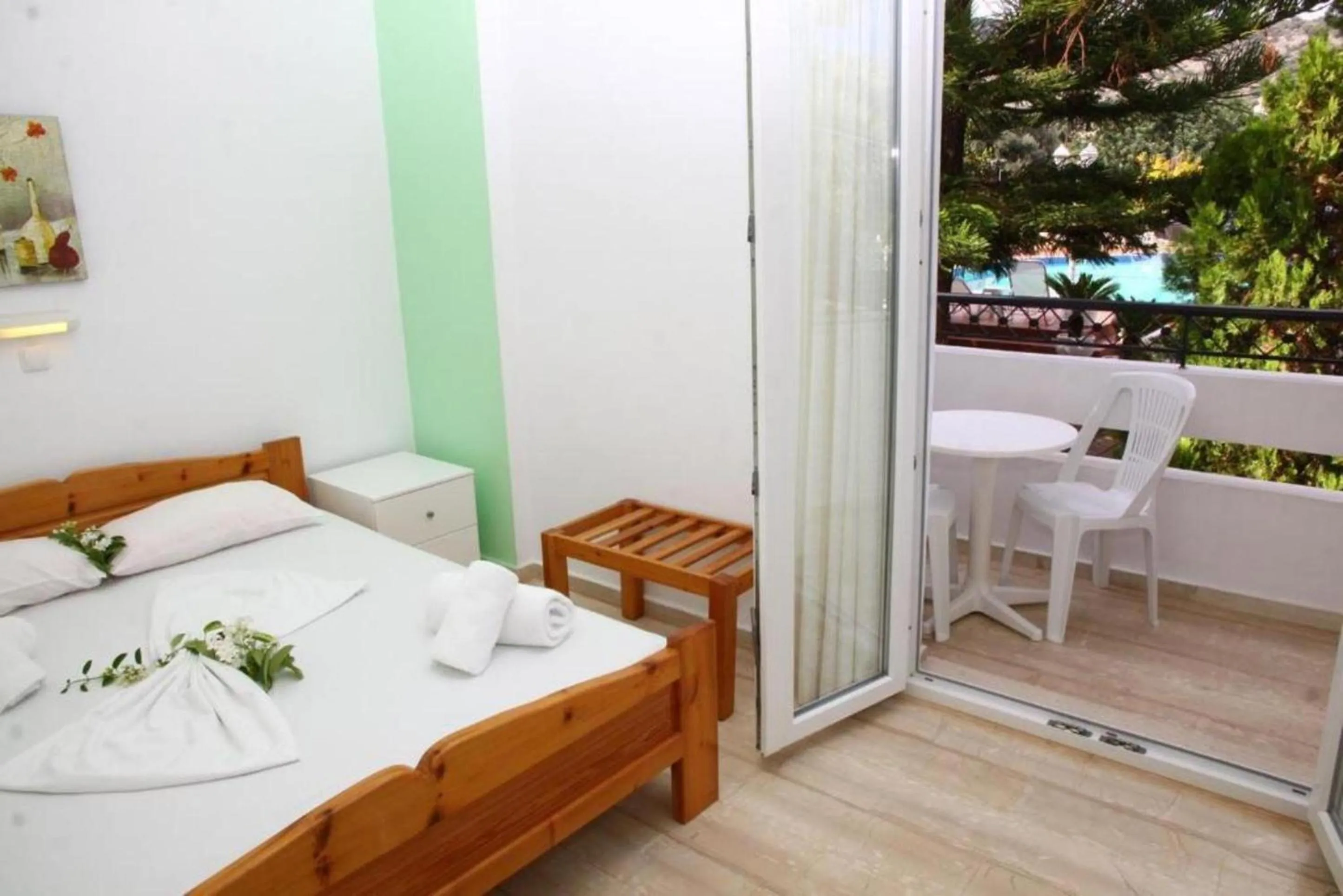 Bedroom, Bed in Nikos Apartments