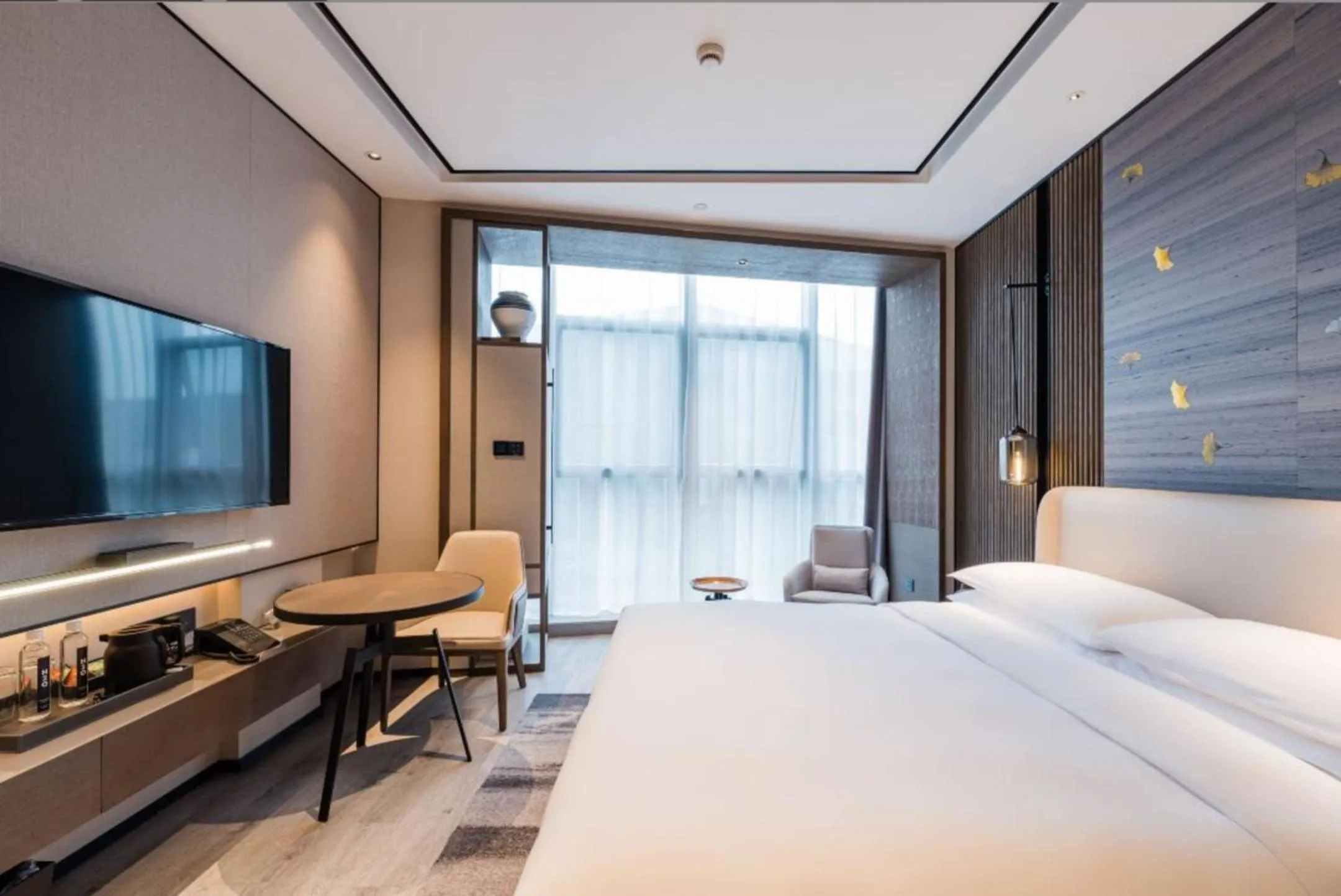 Bedroom, Bed in Yunhe Yebo Hotel (Shanghai International Tourism Resort Pudong Airport)