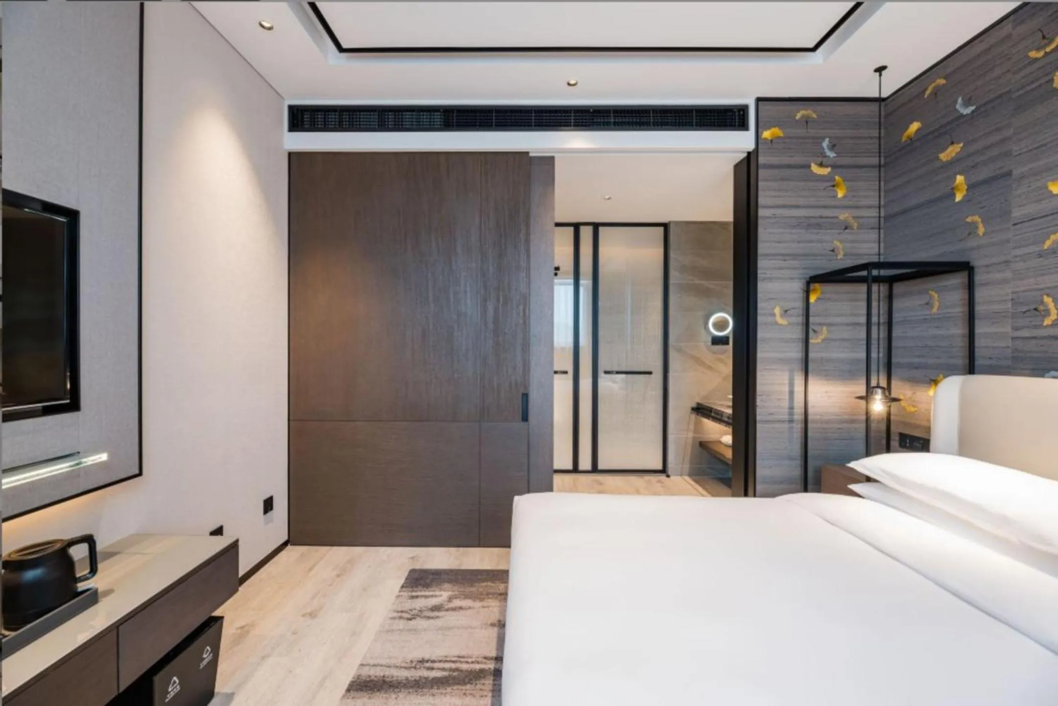Bedroom, Bed in Yunhe Yebo Hotel (Shanghai International Tourism Resort Pudong Airport)