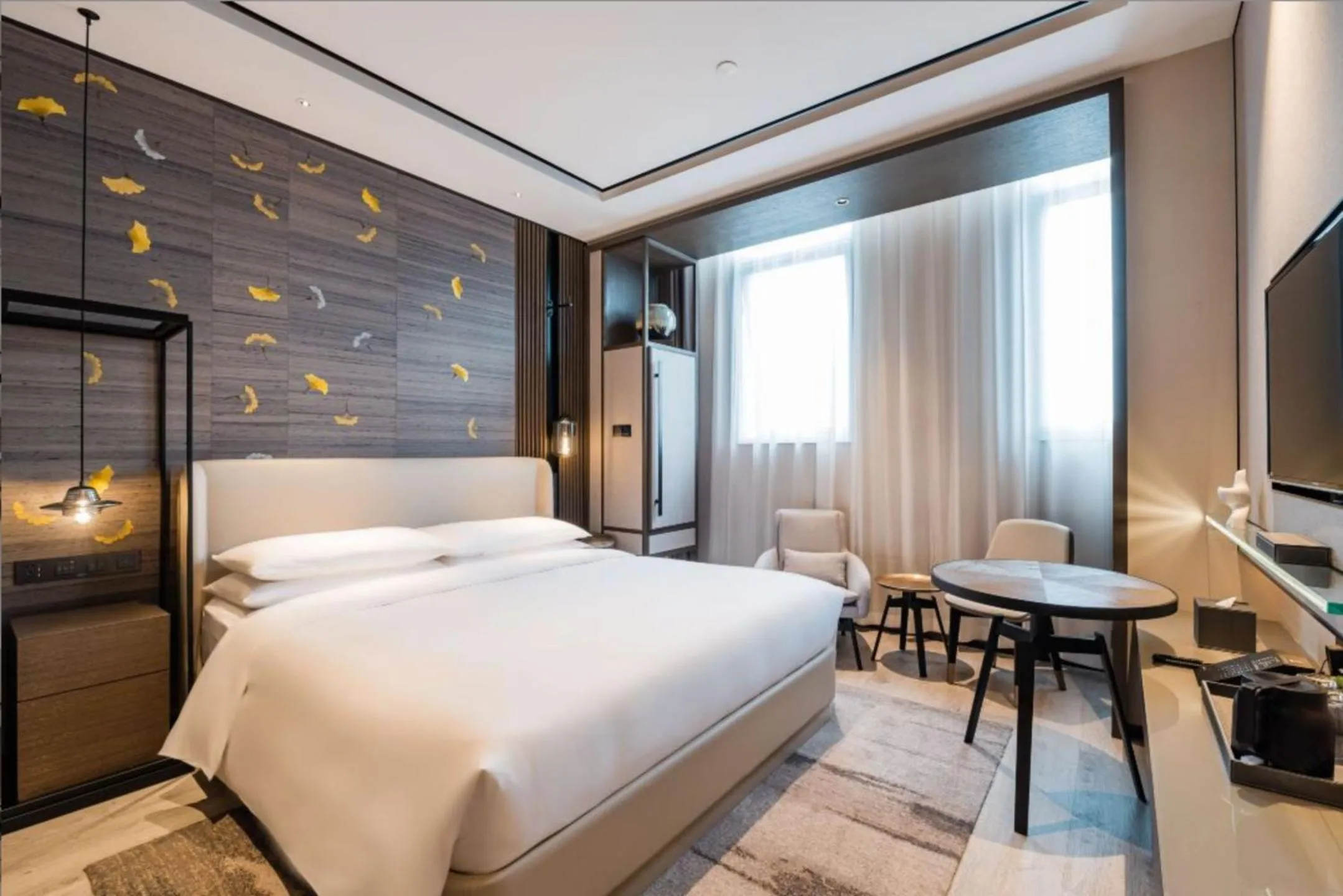 Bedroom, Bed in Yunhe Yebo Hotel (Shanghai International Tourism Resort Pudong Airport)