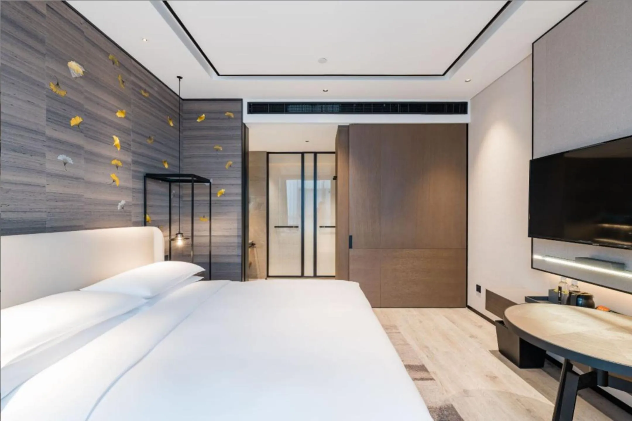Bedroom, Bed in Yunhe Yebo Hotel (Shanghai International Tourism Resort Pudong Airport)