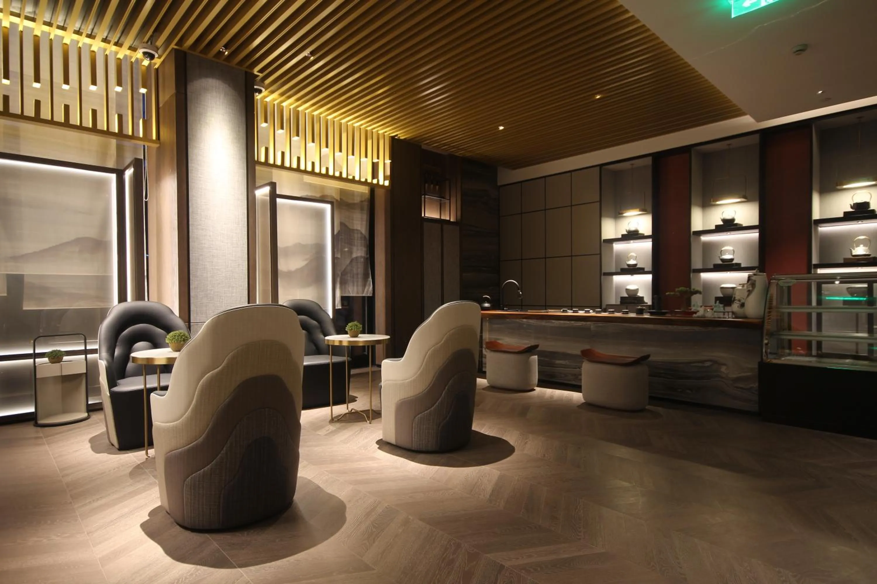 Seating area in Yunhe Yebo Hotel (Shanghai International Tourism Resort Pudong Airport)
