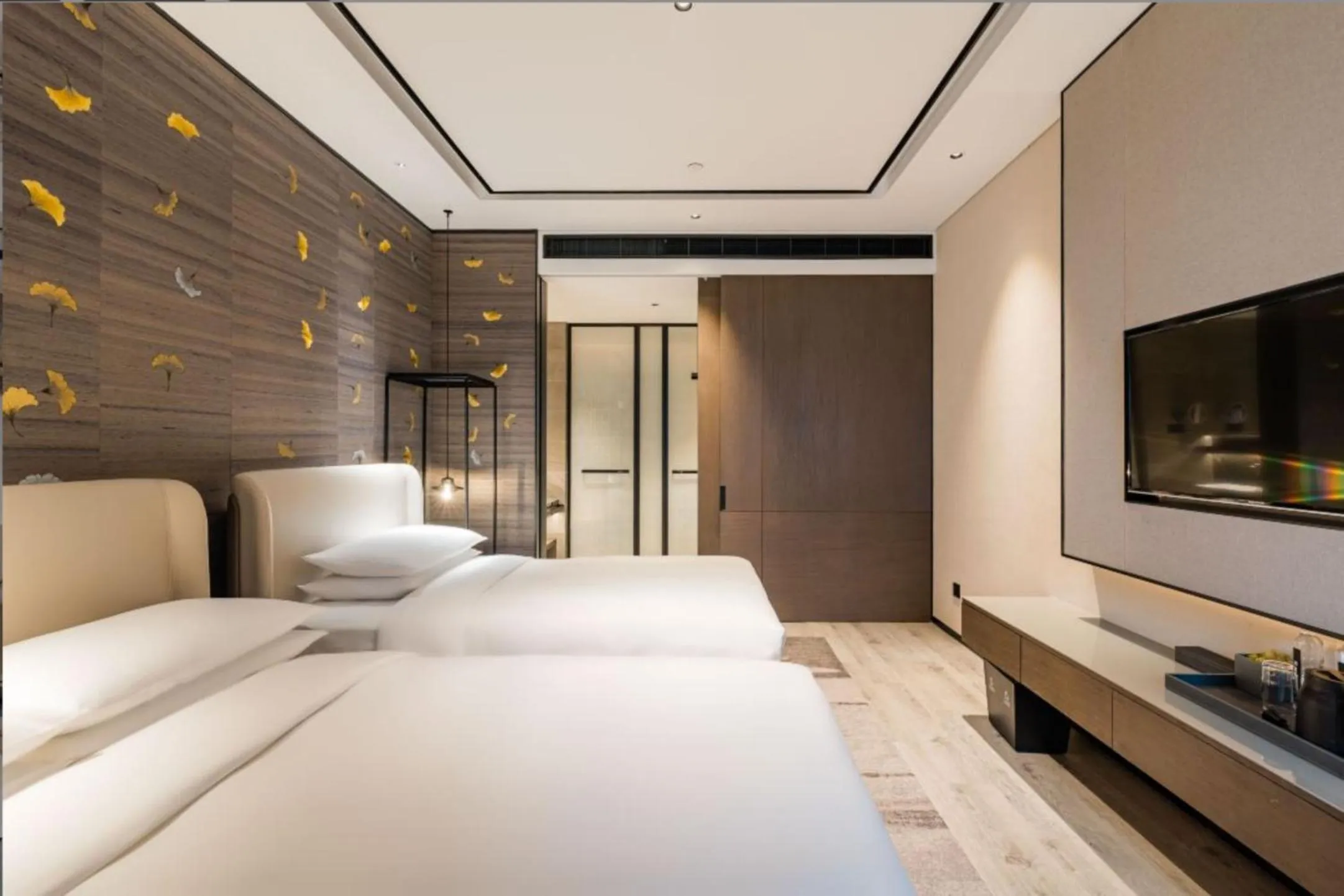 Bedroom, Bed in Yunhe Yebo Hotel (Shanghai International Tourism Resort Pudong Airport)