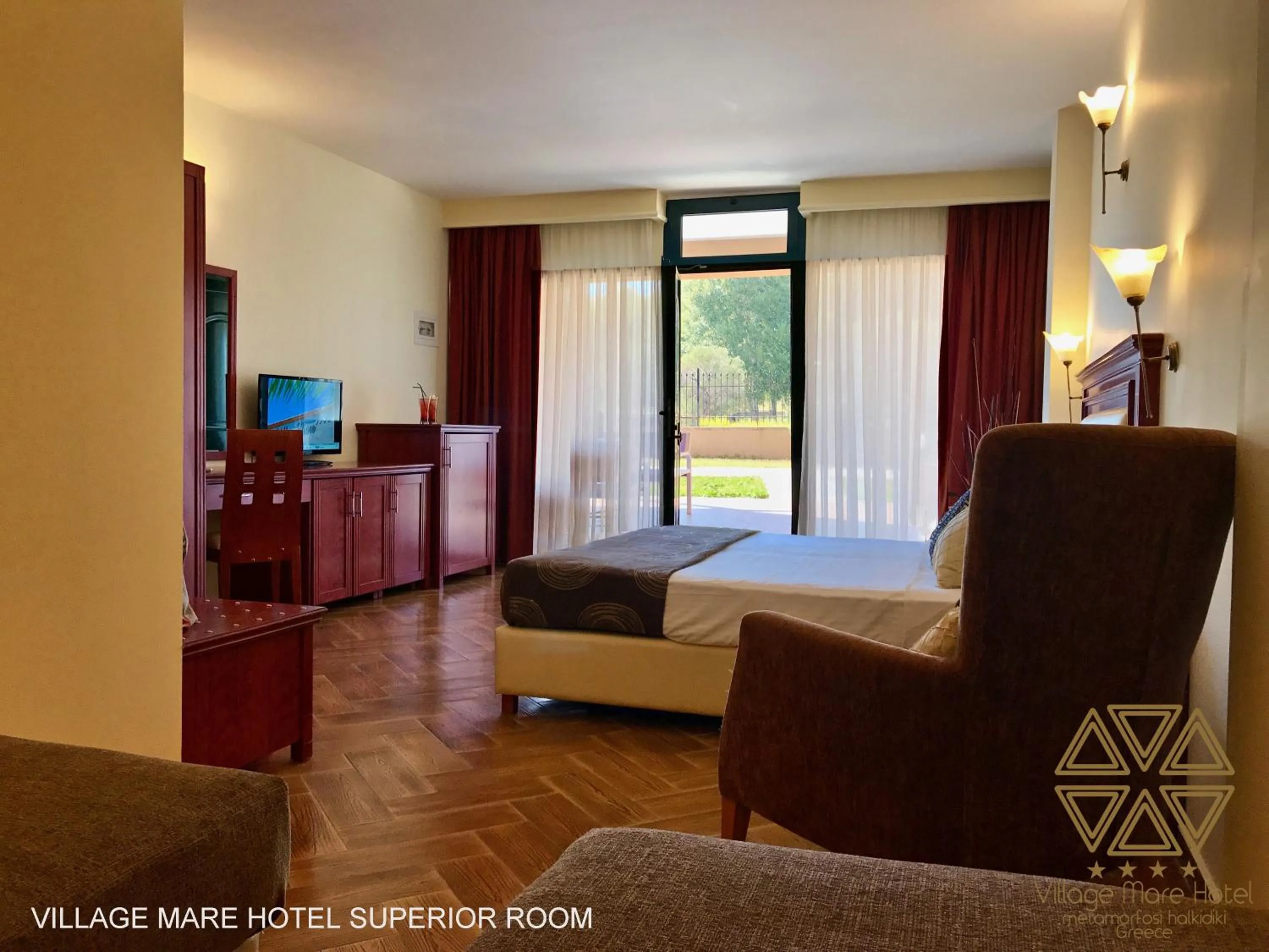 Patio, Bed in Village Mare