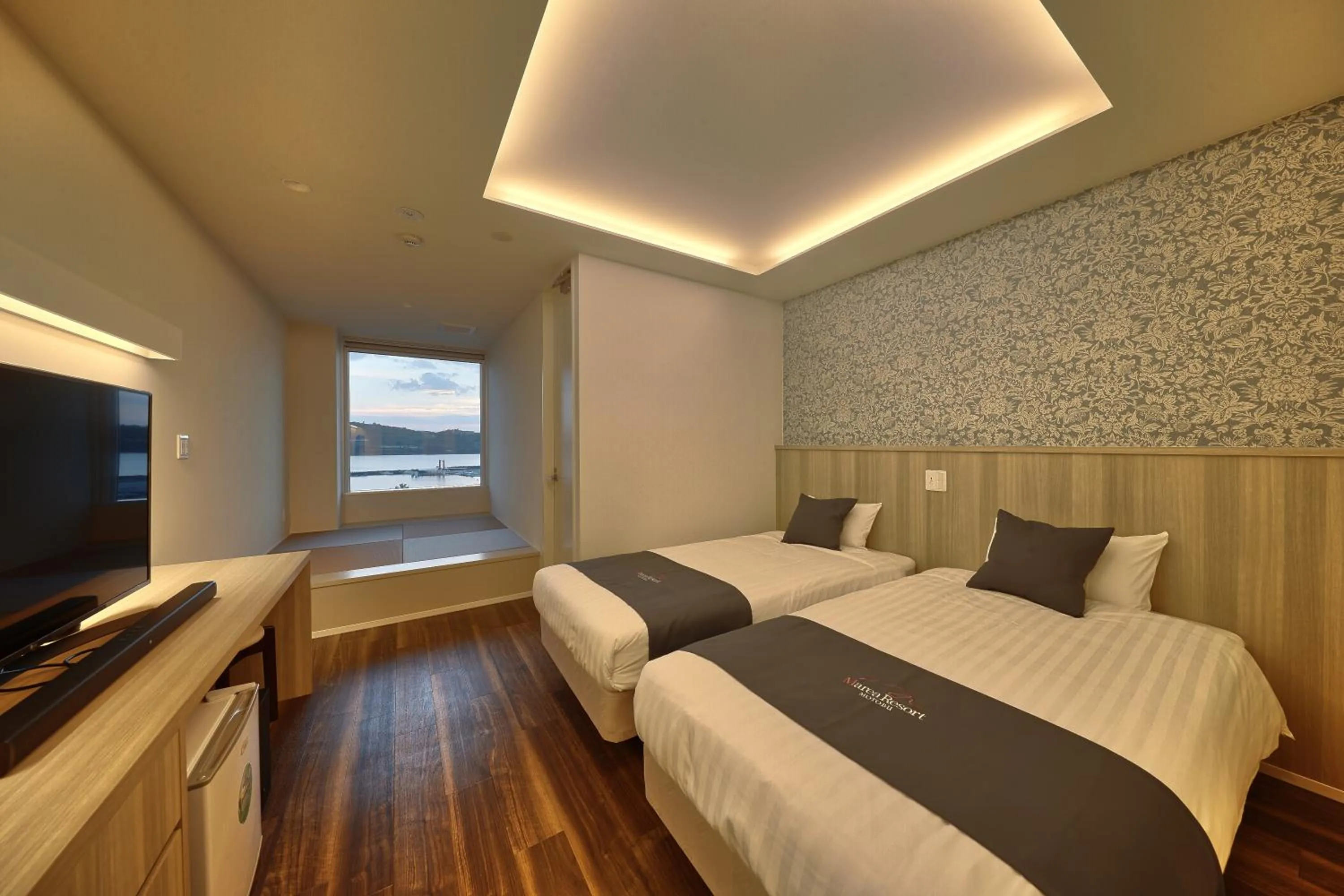 Bed in Marea Resort Motobu