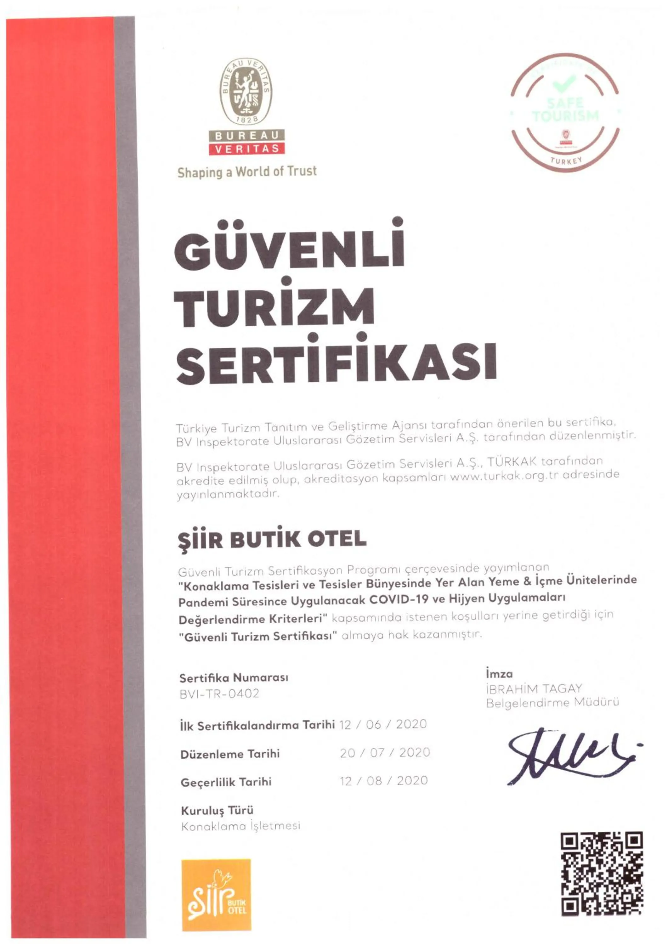 Logo/Certificate/Sign in Siir Boutique Hotel