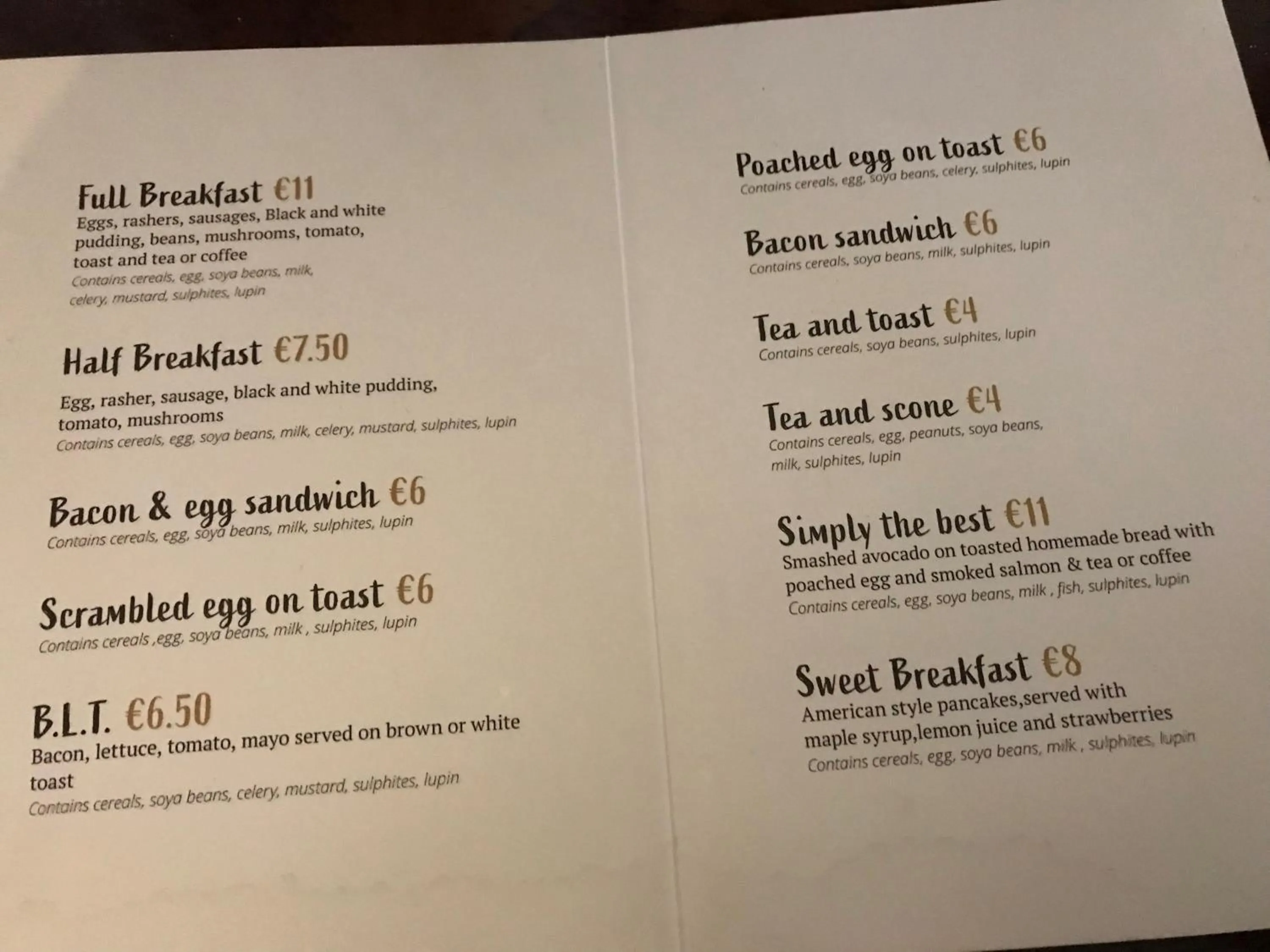 Breakfast in Forty Four Main Street