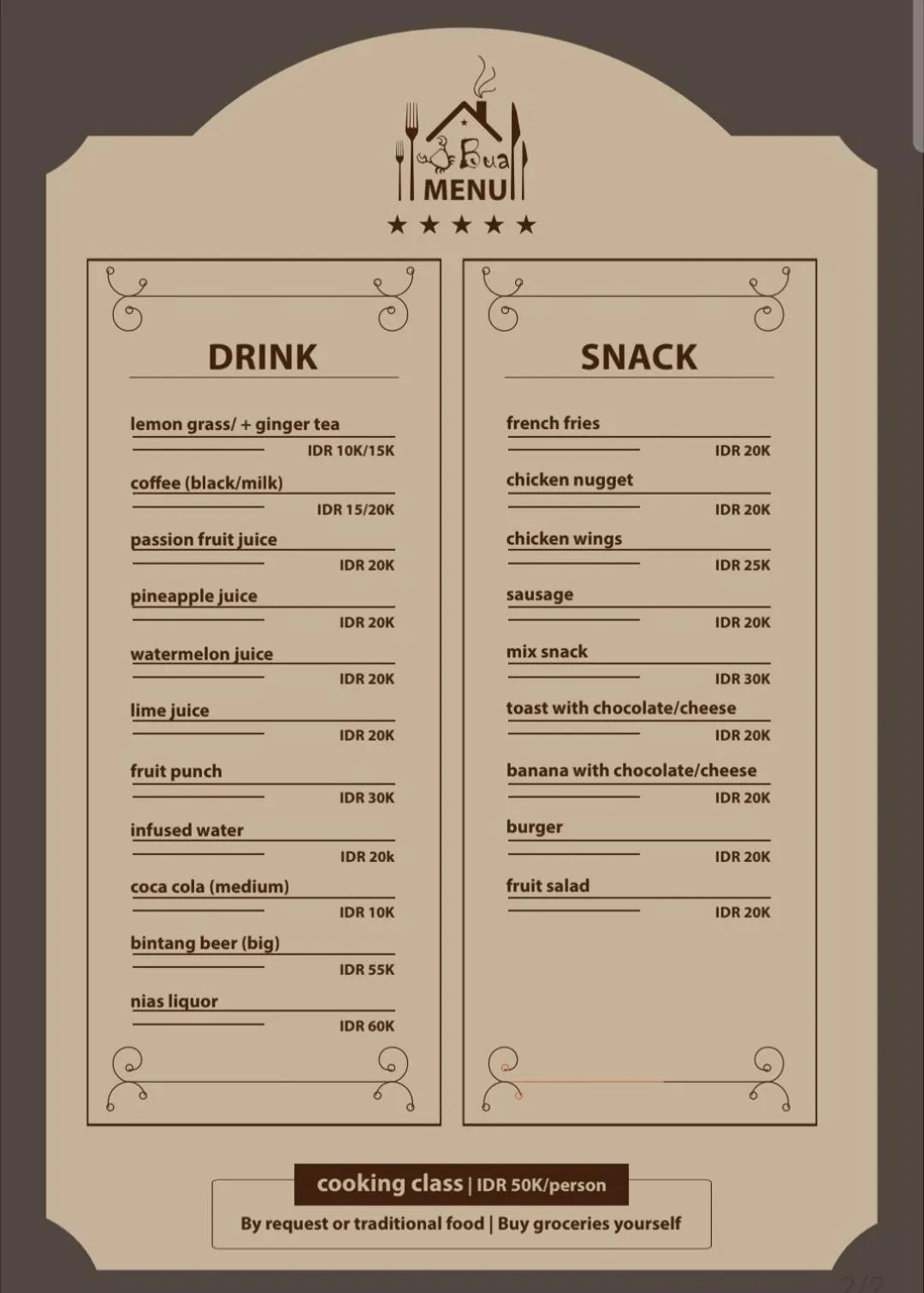 Food in Bua Guest House