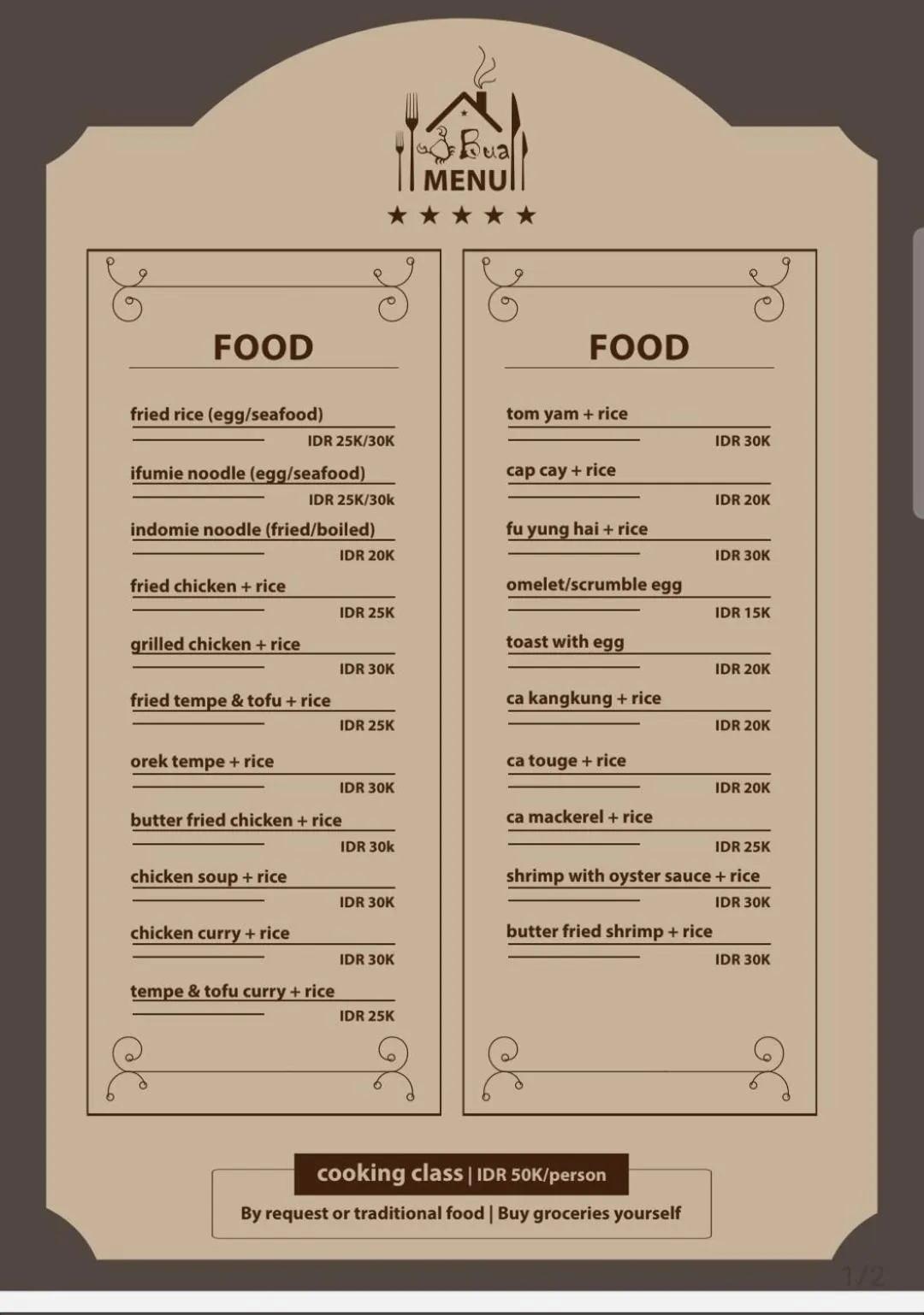 Food in Bua Guest House