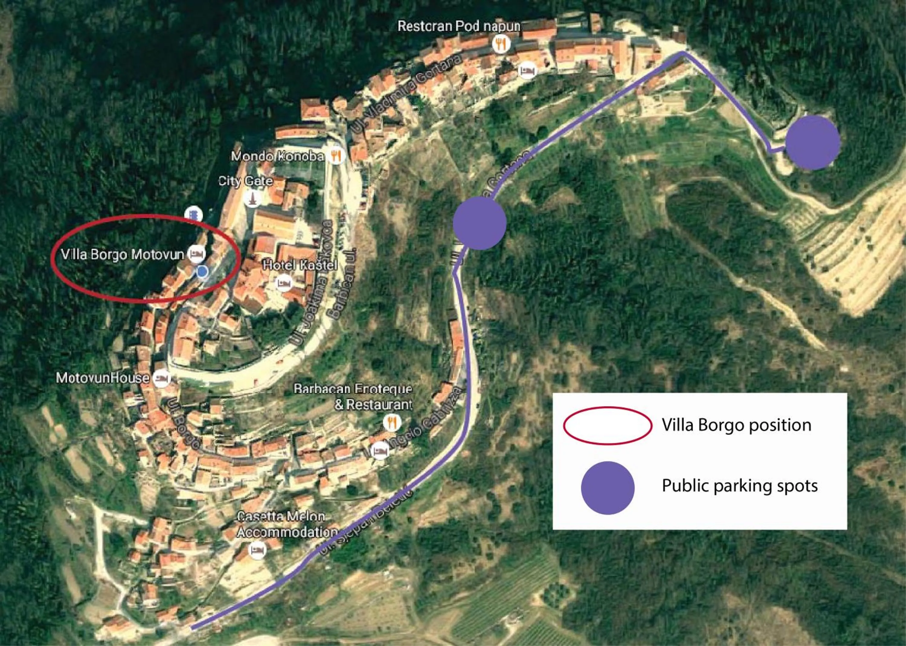 Parking in Villa Borgo B&B