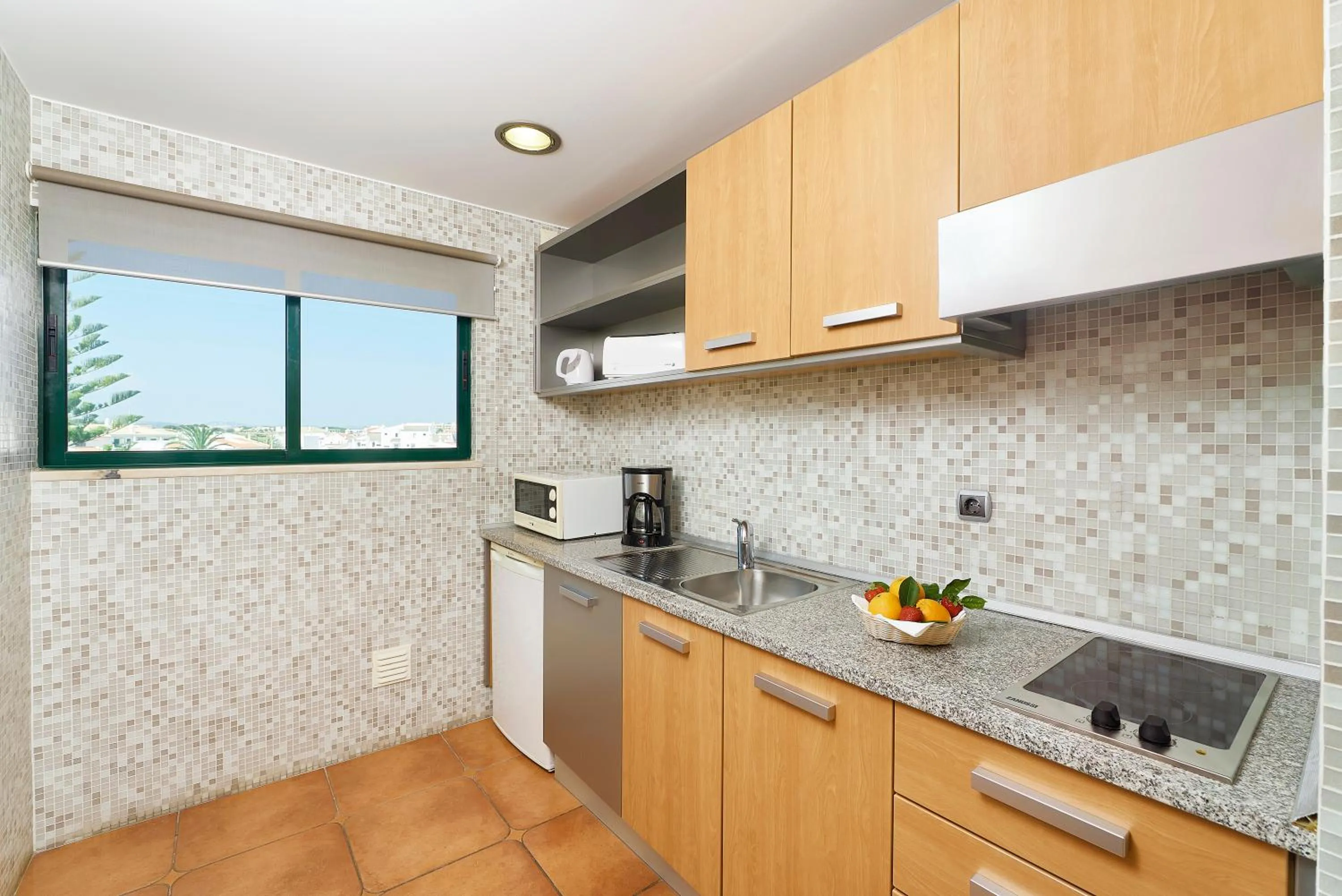 Kitchen or kitchenette in Oceanus Aparthotel